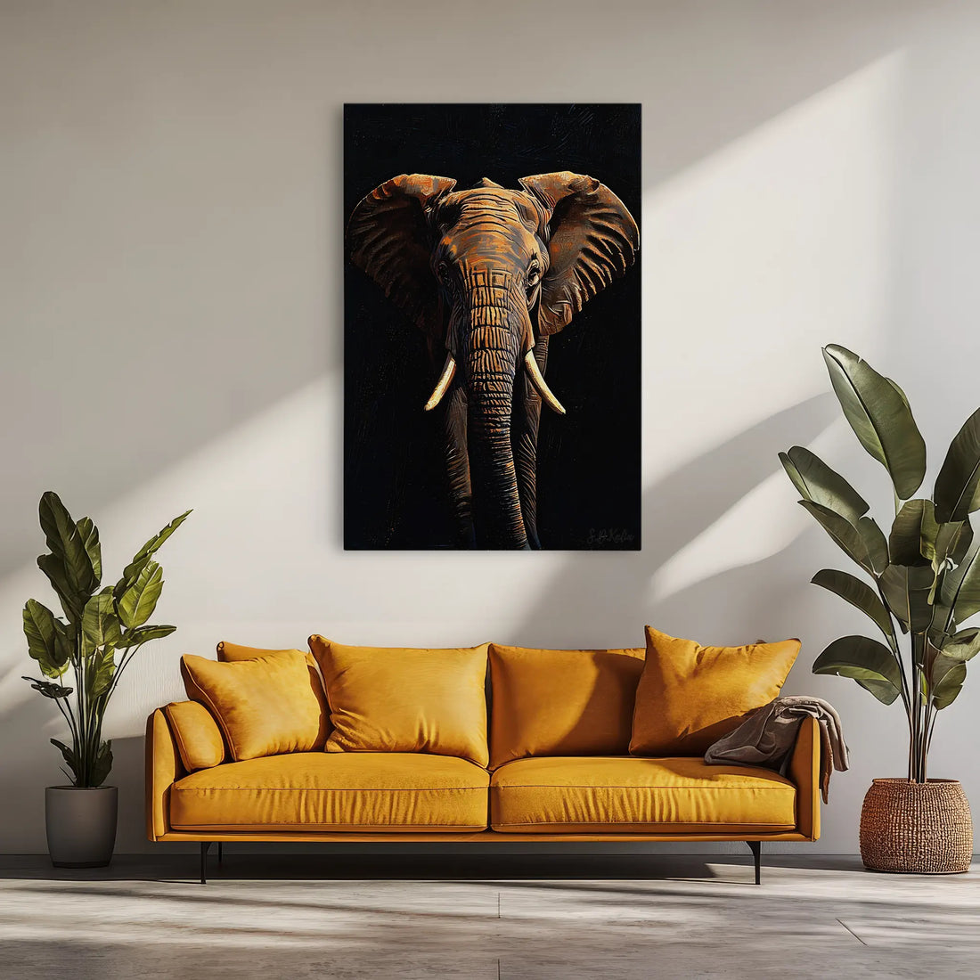 Amber Giant Front-Facing Elephant Giclée Print 231001 Visual Wall Art AR2:3V Giclée Print