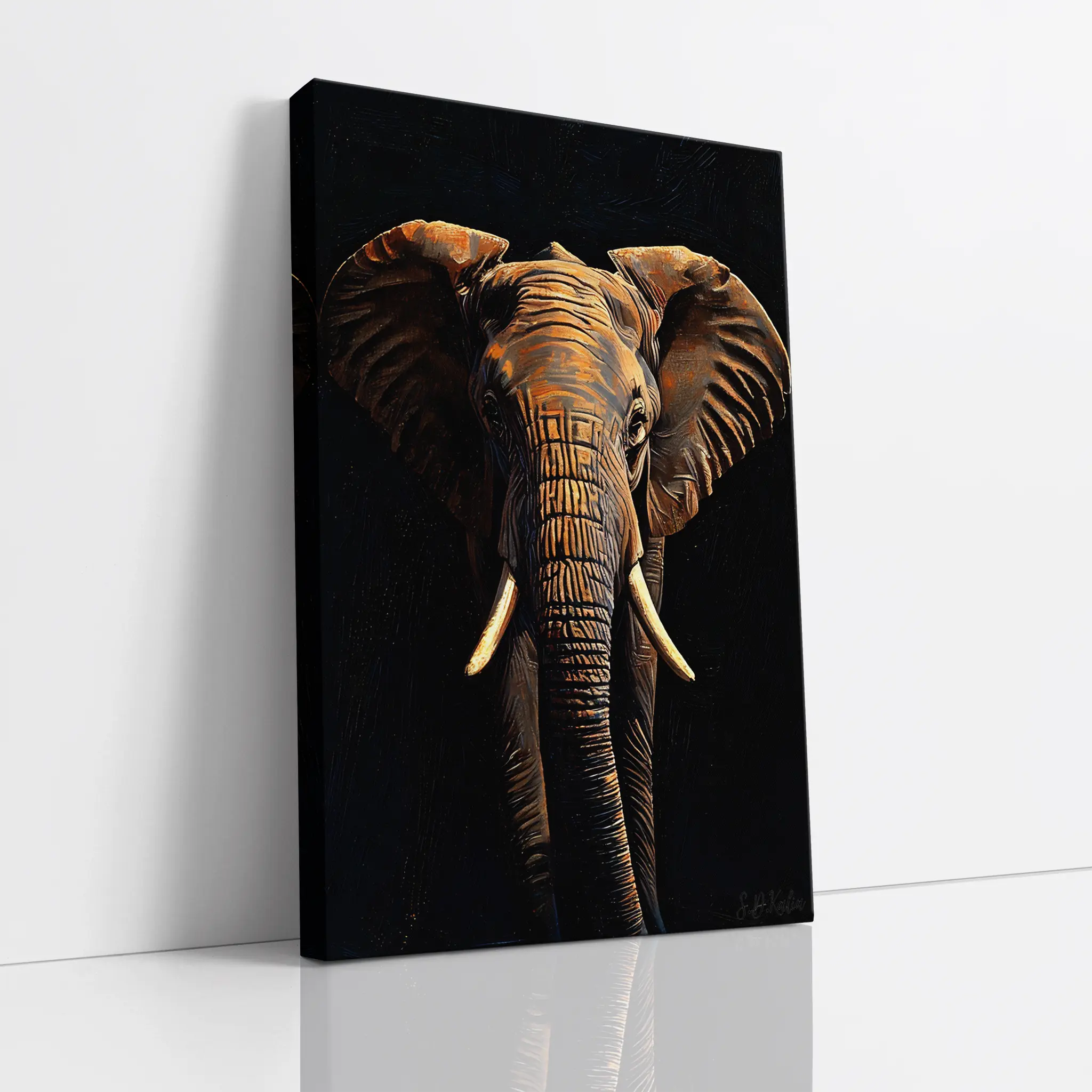 Amber Giant Front-Facing Elephant Giclée Print 231001 Visual Wall Art AR2:3V Giclée Print