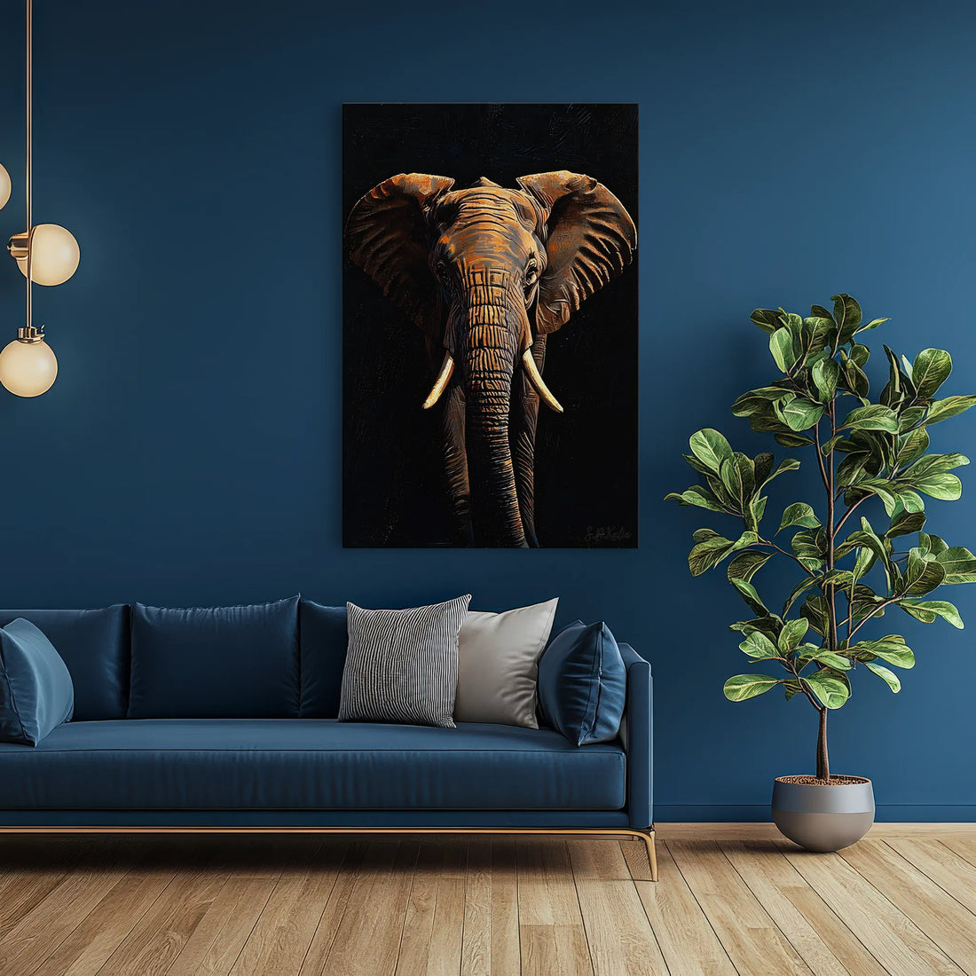 Amber Giant Front-Facing Elephant Giclée Print 231001 Visual Wall Art AR2:3V Giclée Print