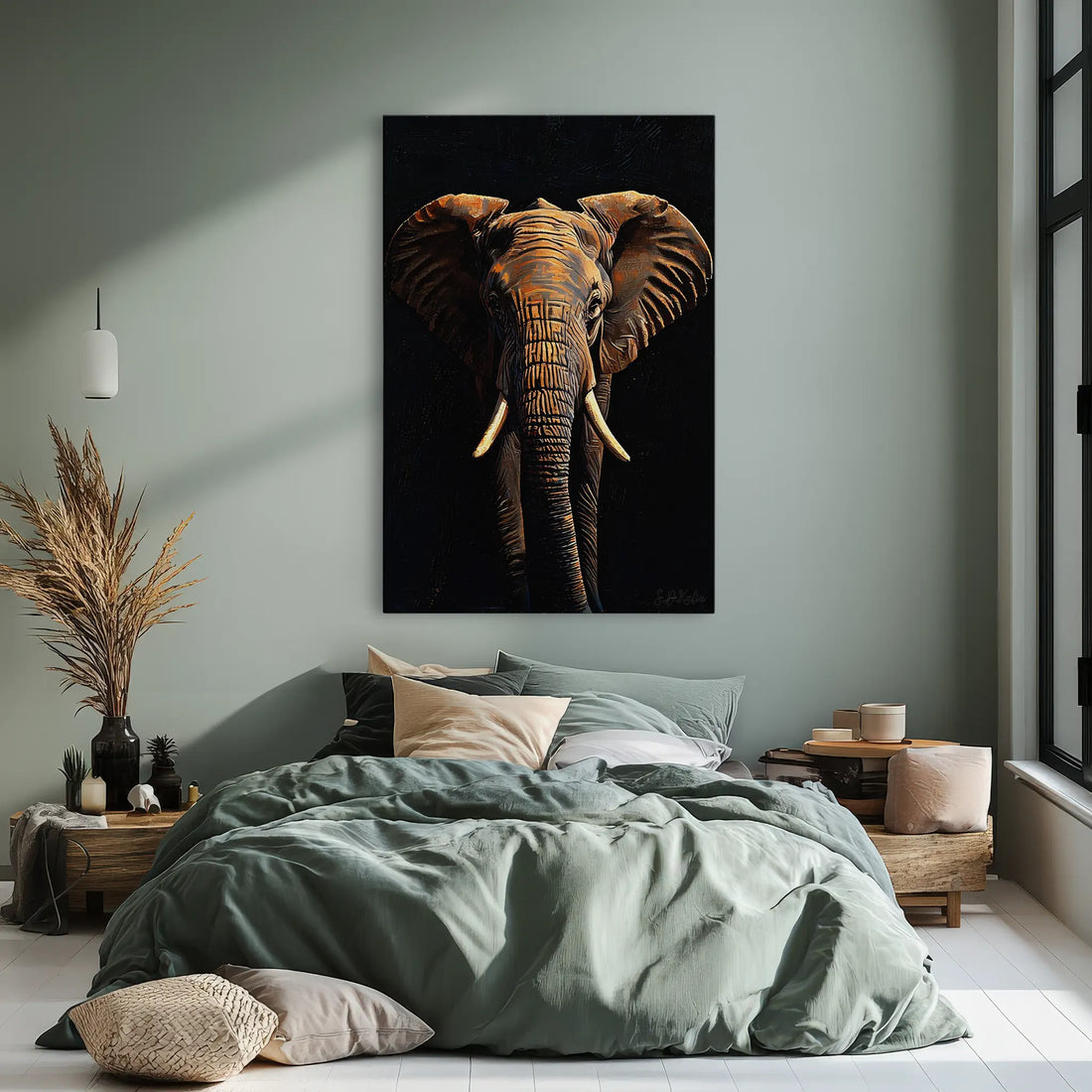 Amber Giant Front-Facing Elephant Giclée Print 231001 Visual Wall Art AR2:3V Giclée Print