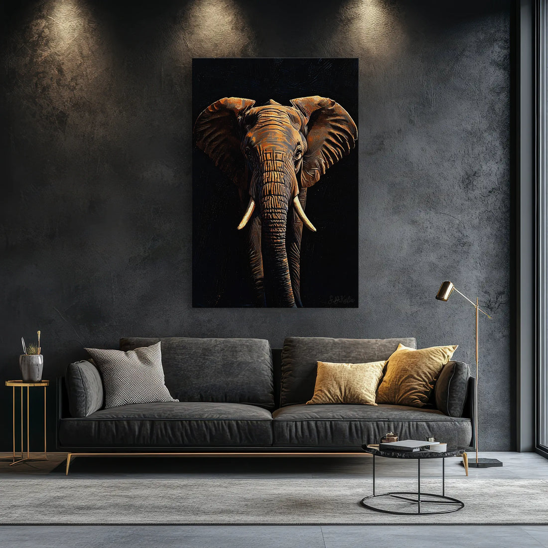 Amber Giant Front-Facing Elephant Giclée Print 231001 Visual Wall Art AR2:3V Giclée Print