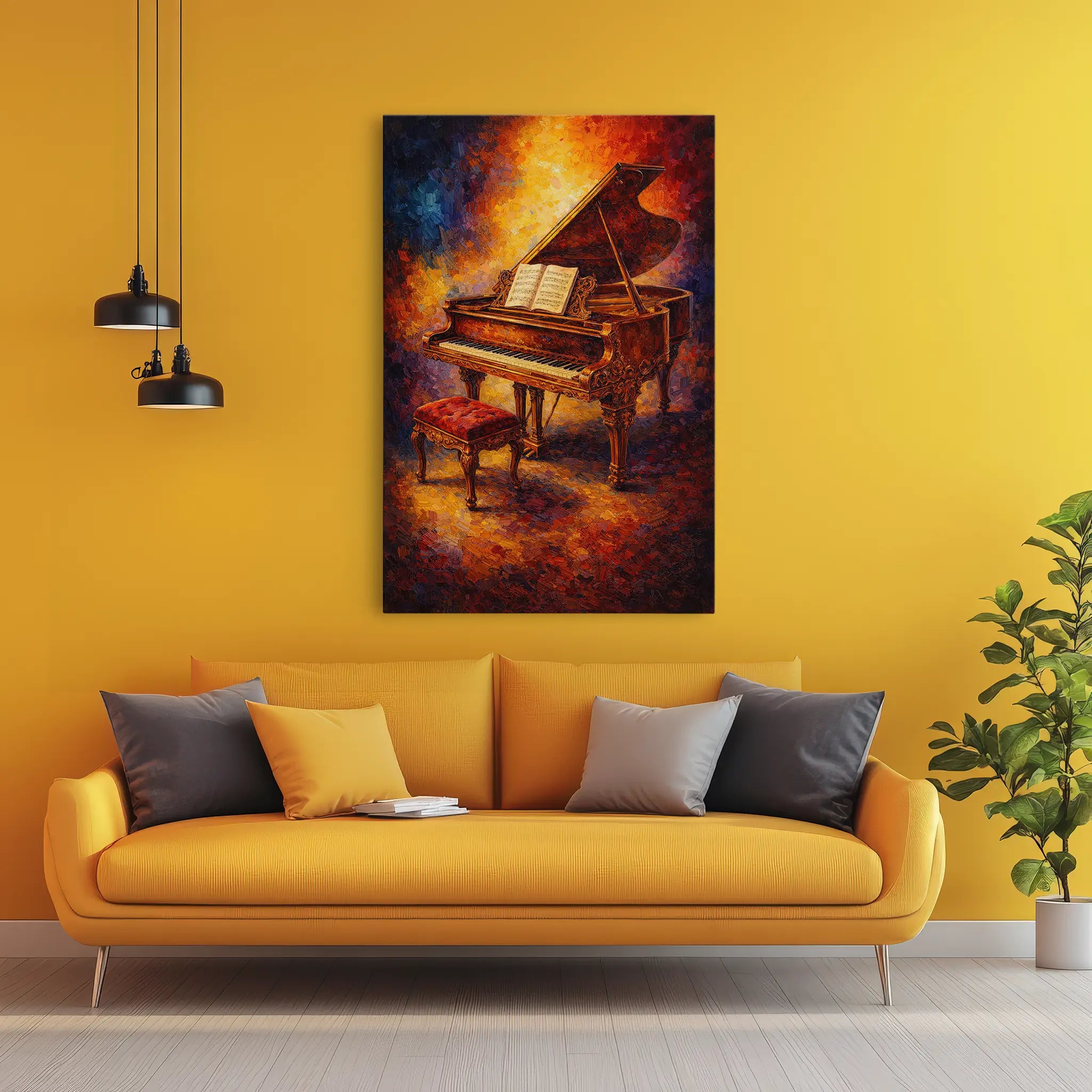 Amber Glow Grand Piano Sonata Giclée Print 235002 Visual Wall Art AR2:3V Giclée Print