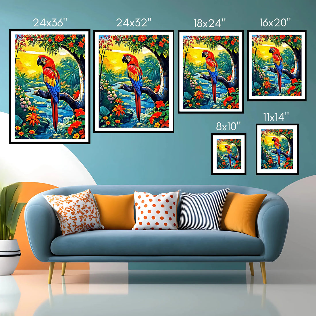 Ara Macao-Scarlet Macaw-Framed Paper Print-452251 Visual Wall Art Framed Print