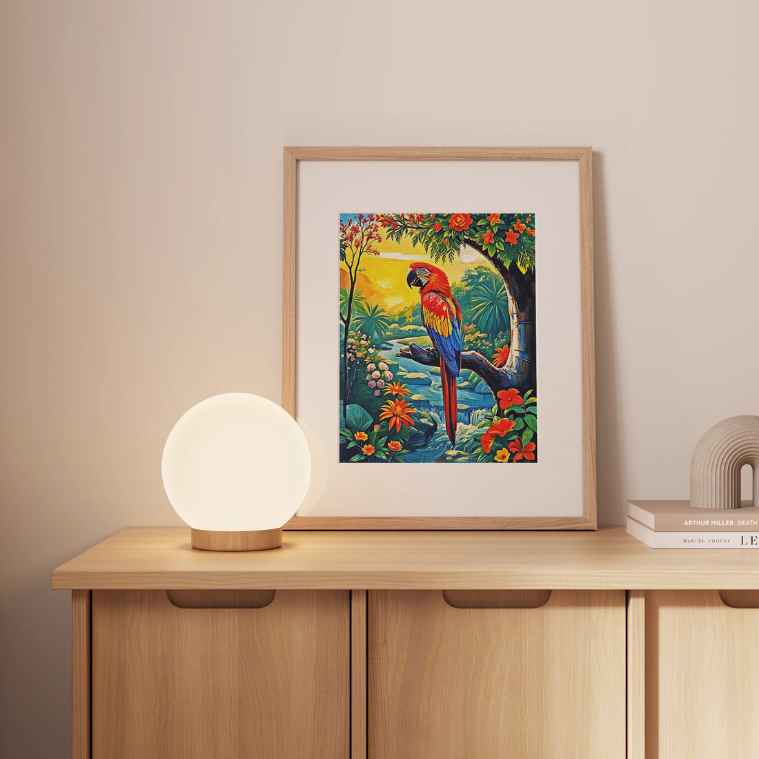 Ara Macao-Scarlet Macaw-Framed Paper Print-452251 Visual Wall Art Framed Print