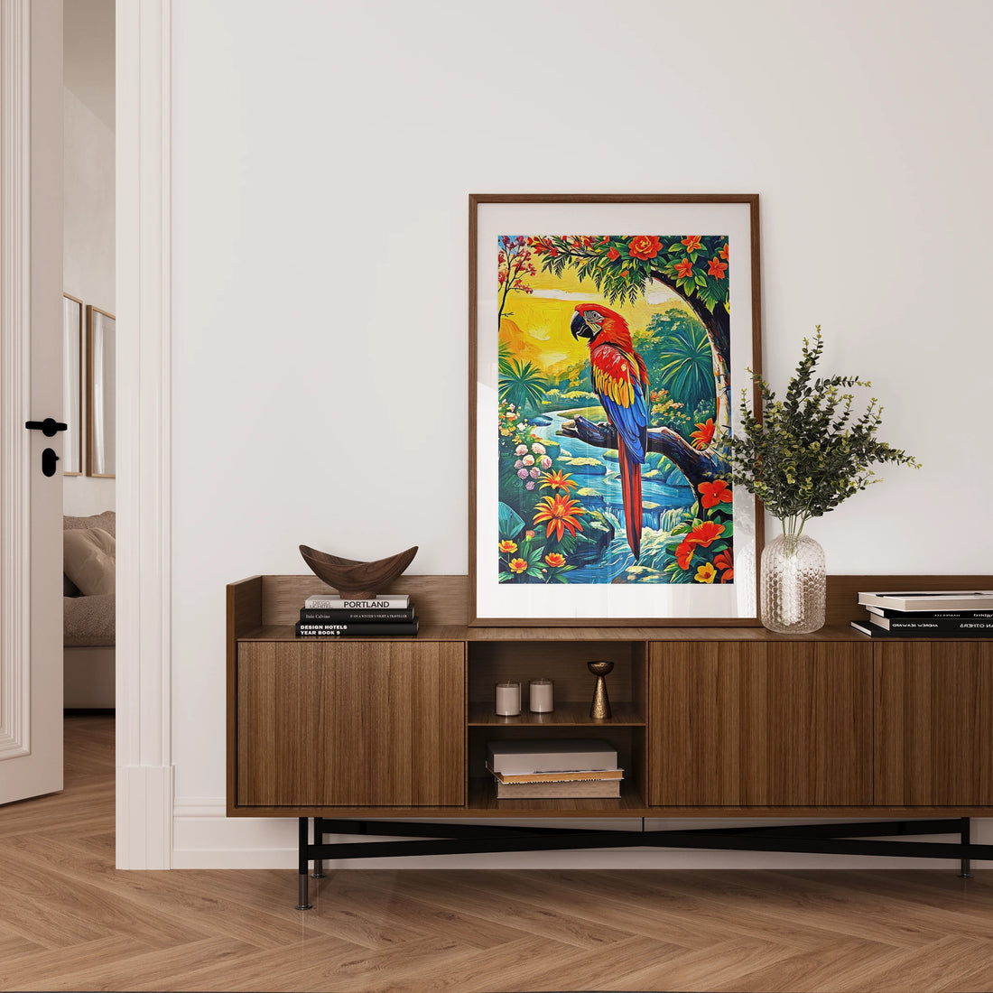 Ara Macao-Scarlet Macaw-Framed Paper Print-452251 Visual Wall Art Framed Print