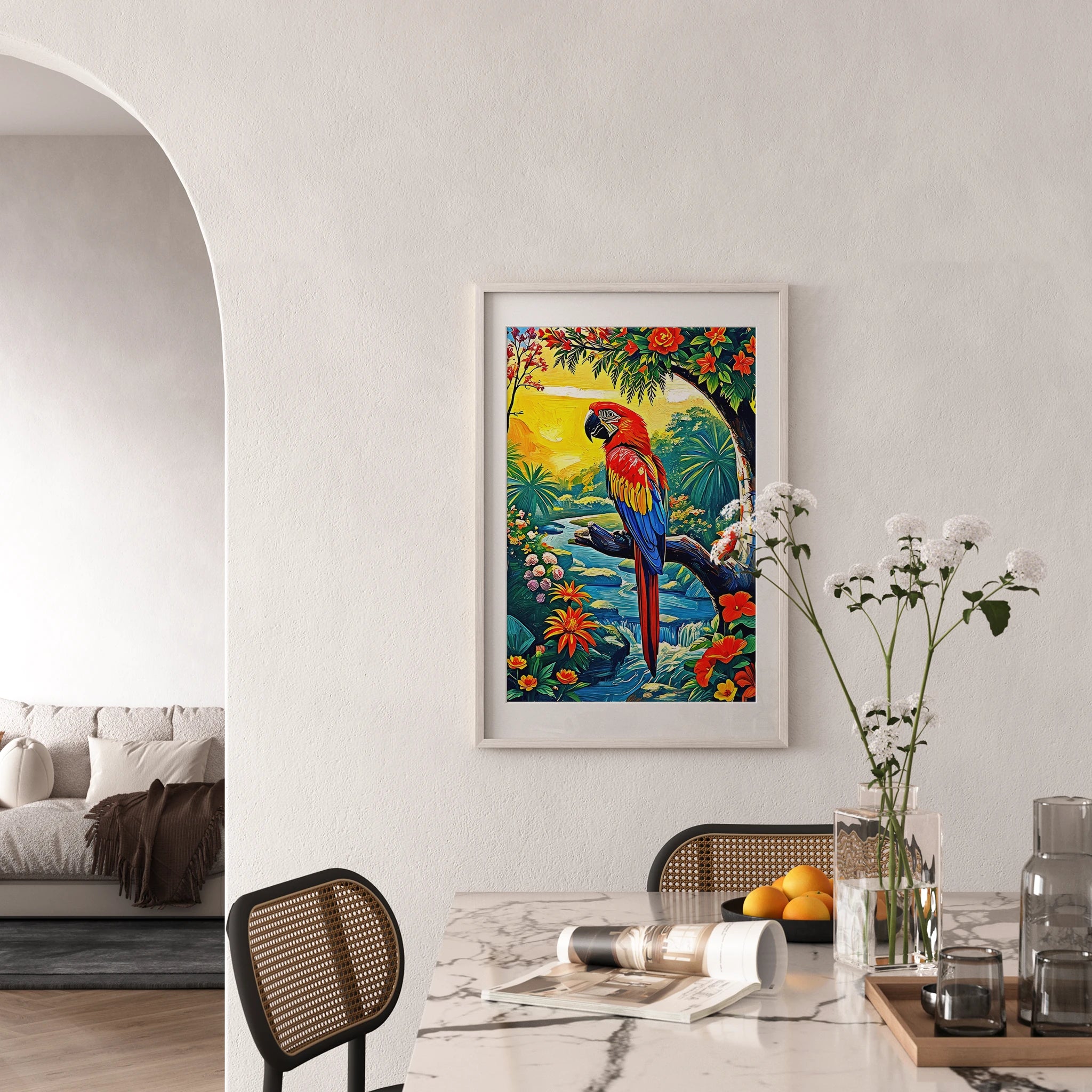 Ara Macao-Scarlet Macaw-Framed Paper Print-452251 Visual Wall Art Framed Print