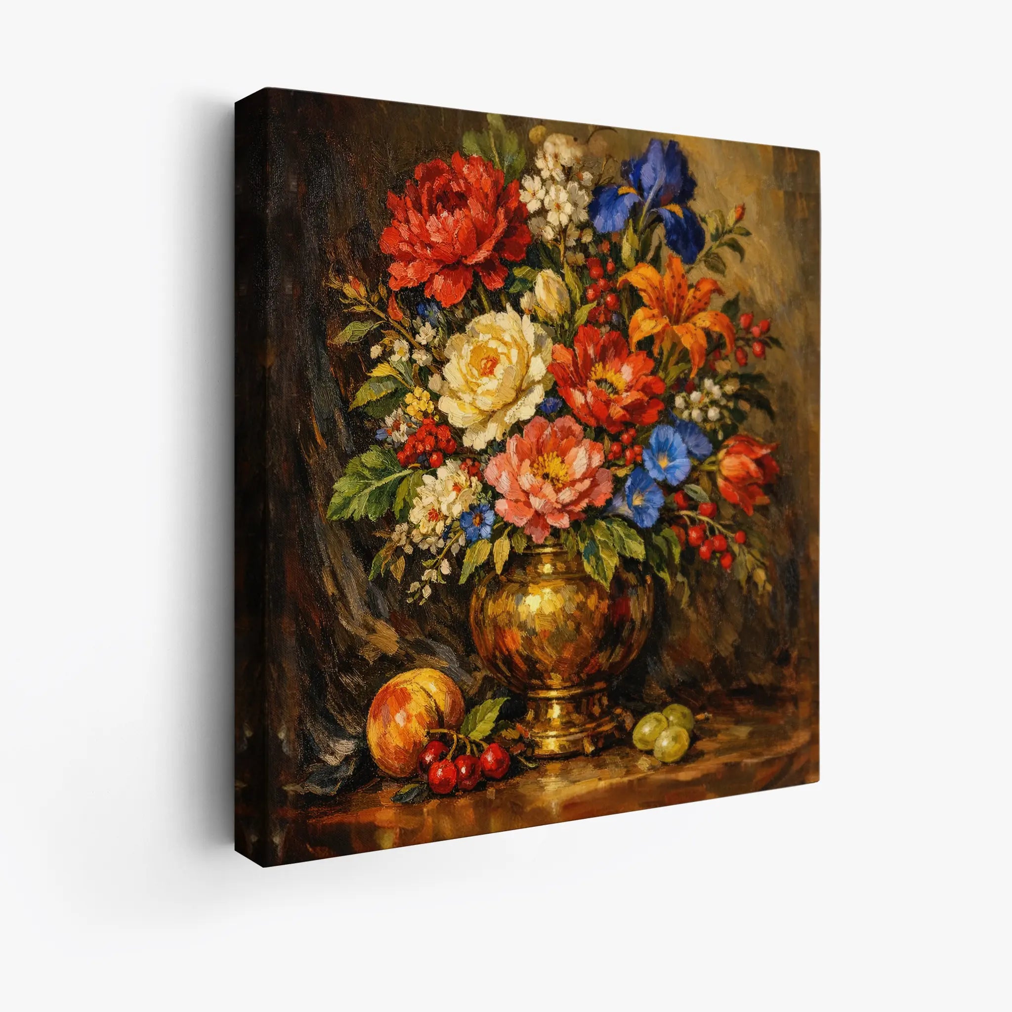 Autumn Bouquet in a Brass Vase Still Life Giclée Print 111000 Visual Wall Art AR1:1S Giclée Print