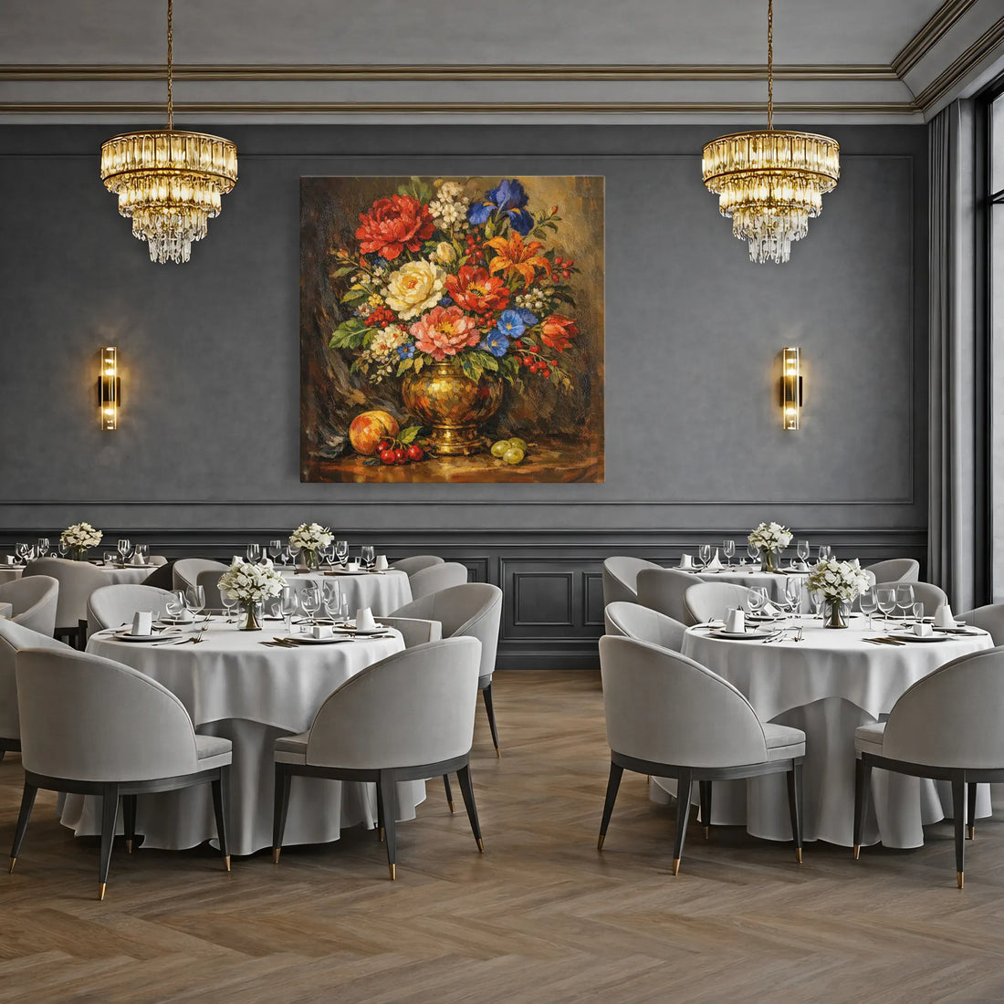 Autumn Bouquet in a Brass Vase Still Life Giclée Print 111000 Visual Wall Art AR1:1S Giclée Print