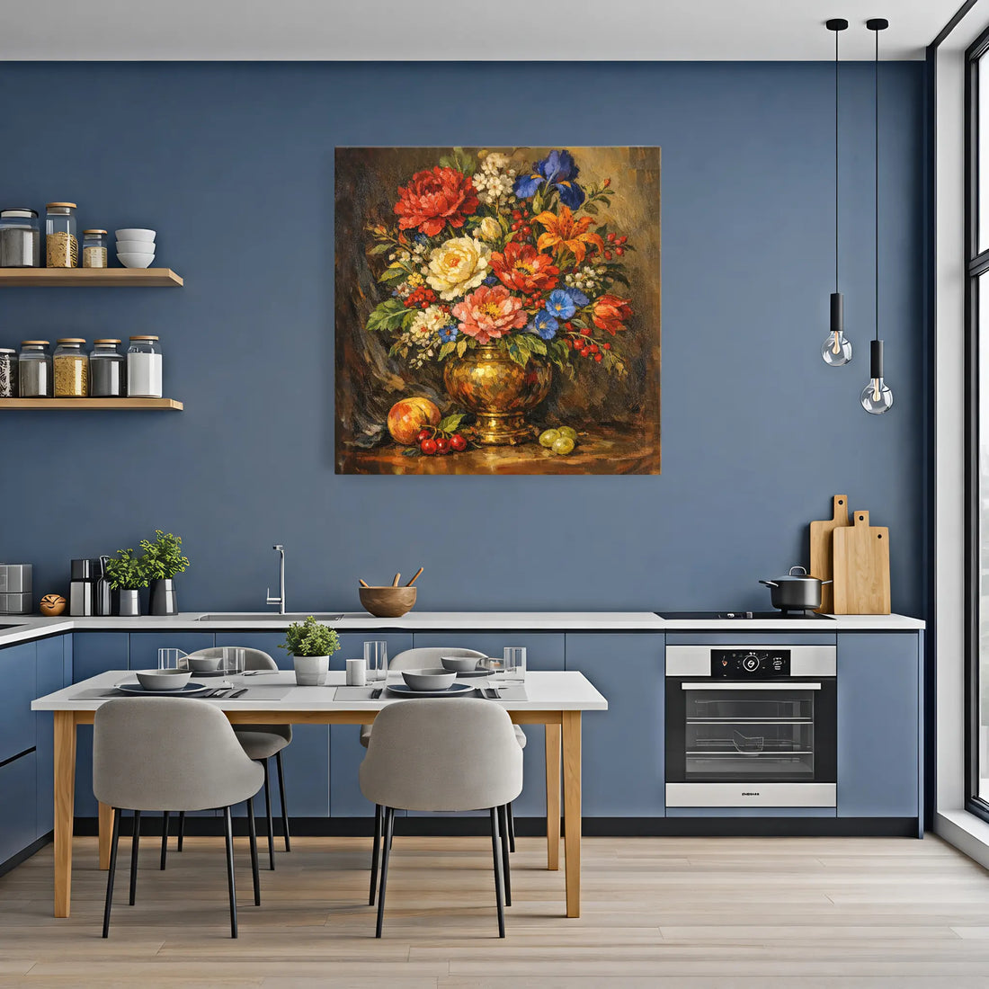 Autumn Bouquet in a Brass Vase Still Life Giclée Print 111000 Visual Wall Art AR1:1S Giclée Print