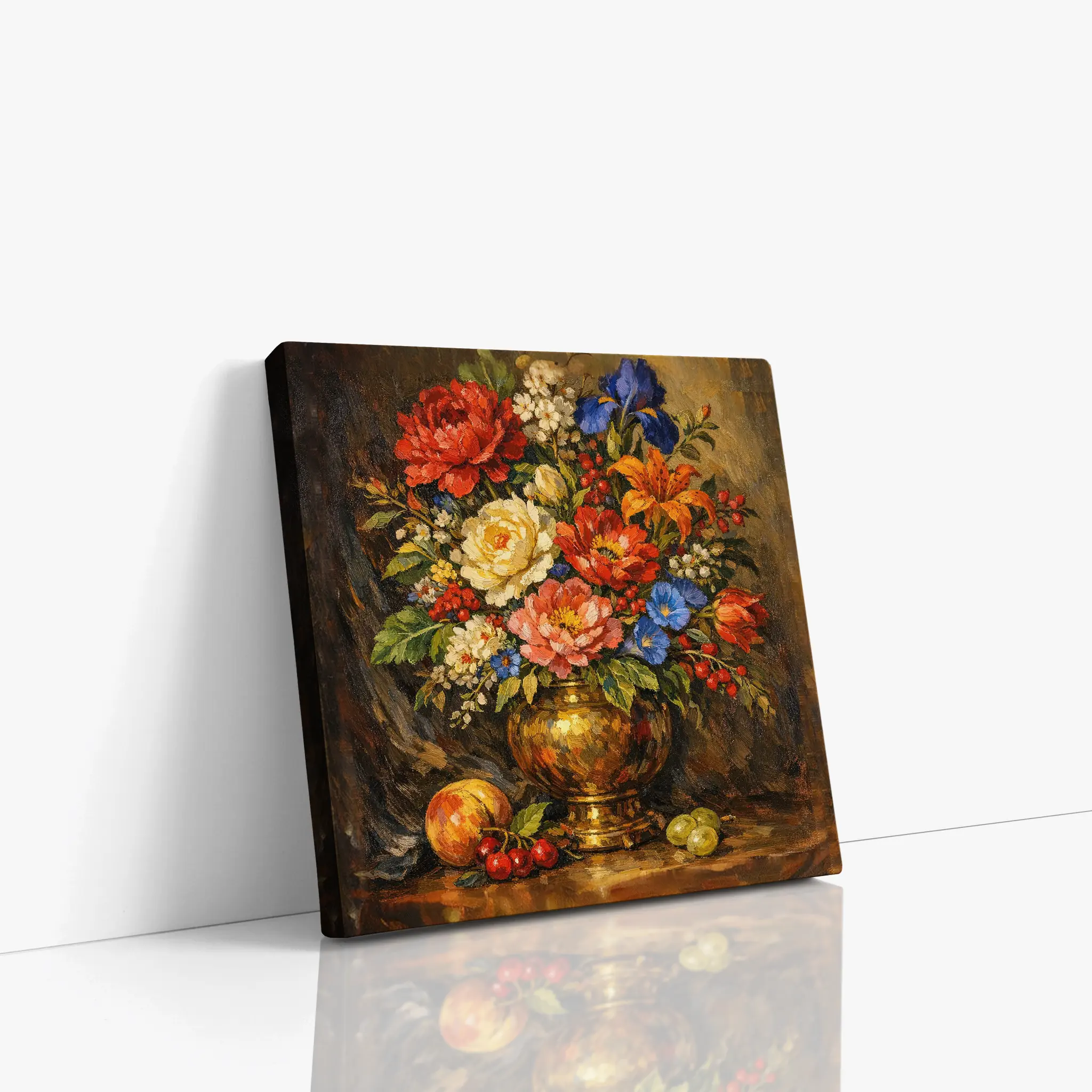 Autumn Bouquet in a Brass Vase Still Life Giclée Print 111000 Visual Wall Art AR1:1S Giclée Print