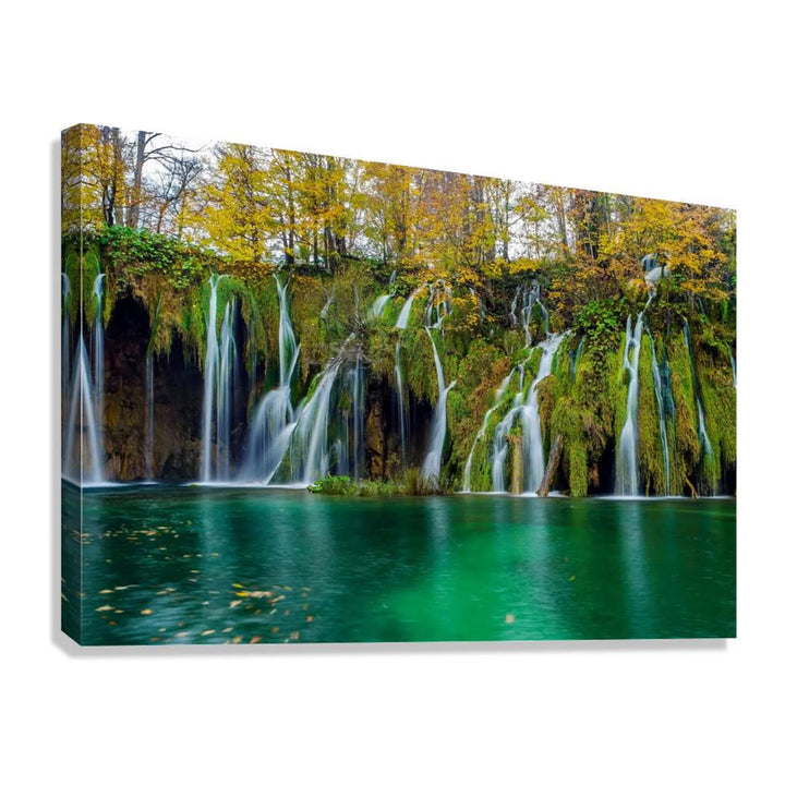 Autumn Cascade Waterfall Giclée Print 32618 Giclée Stretched Canvas Print Visual Wall Art