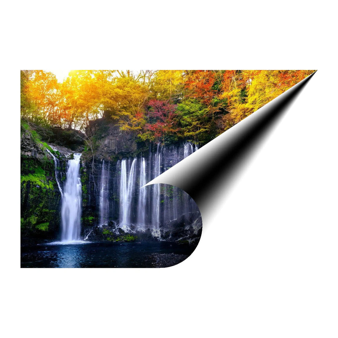 Autumn Waterfall Giclée Print 32609 Giclée Fine Art Matte Paper Print Visual Wall Art