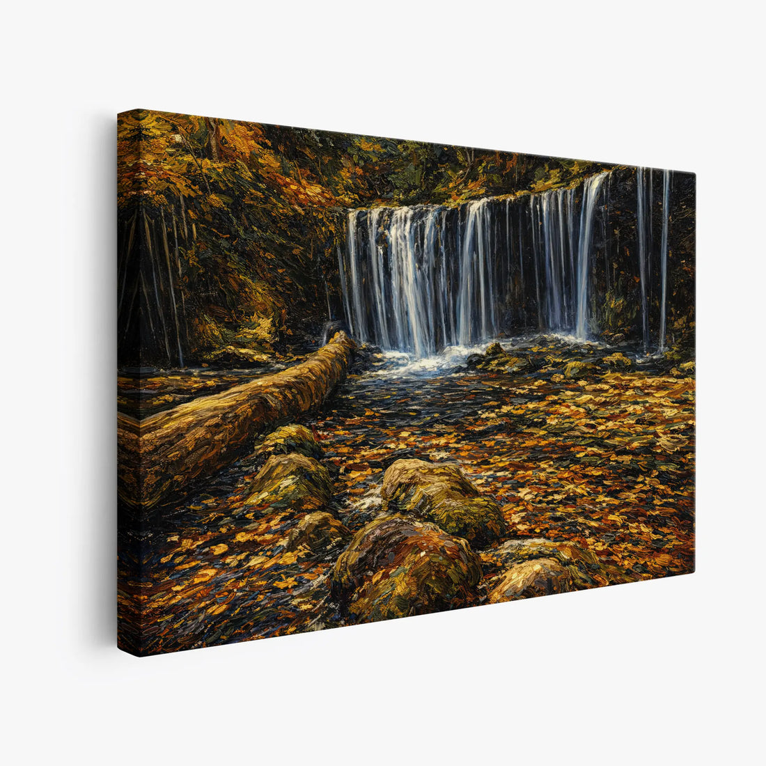 Autumn-Waterfall-with-Fallen-Log-Giclée-Print-324015 Visual Wall Art AR3:2H Giclée Print