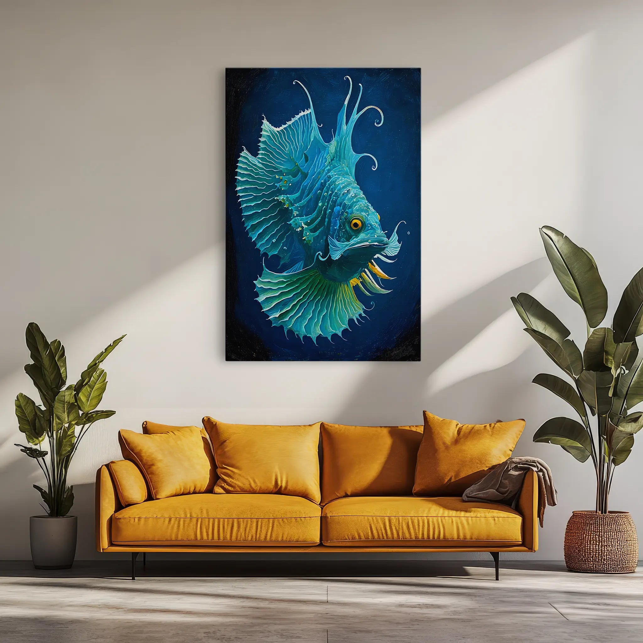 Azure Crest Deep‑Sea Fish Giclée Print 231003 Visual Wall Art AR2:3V Giclée Print
