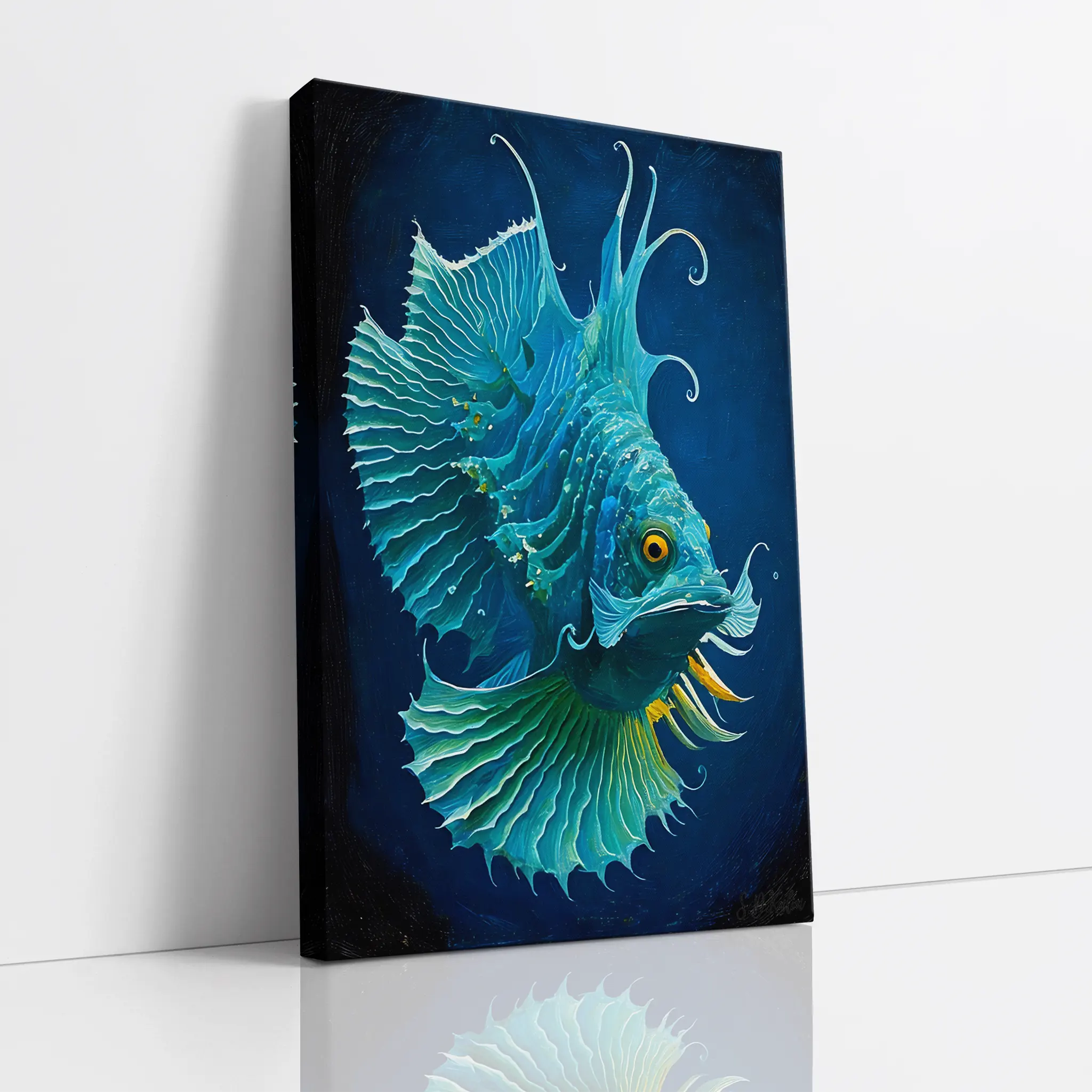 Azure Crest Deep‑Sea Fish Giclée Print 231003 Visual Wall Art AR2:3V Giclée Print