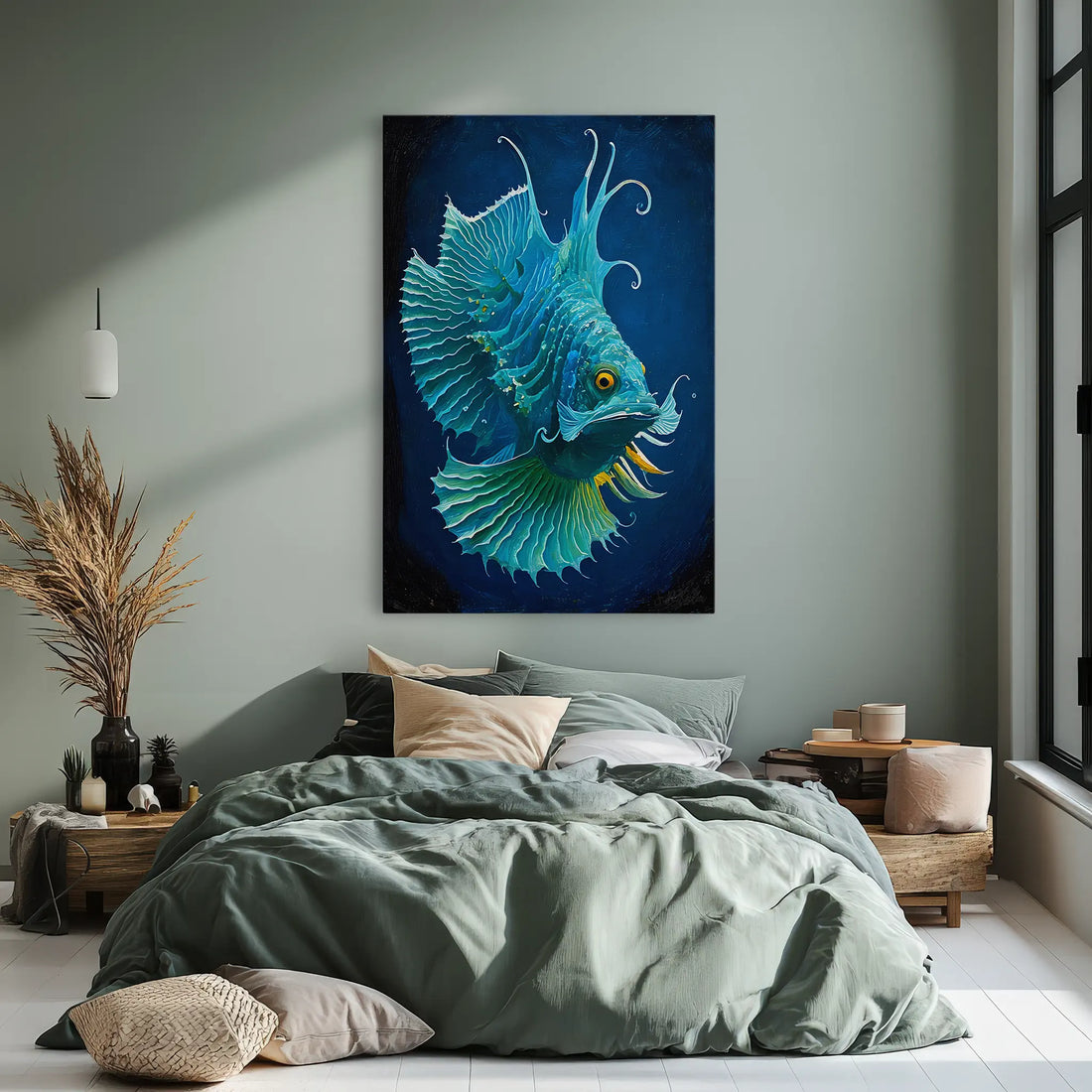Azure Crest Deep‑Sea Fish Giclée Print 231003 Visual Wall Art AR2:3V Giclée Print