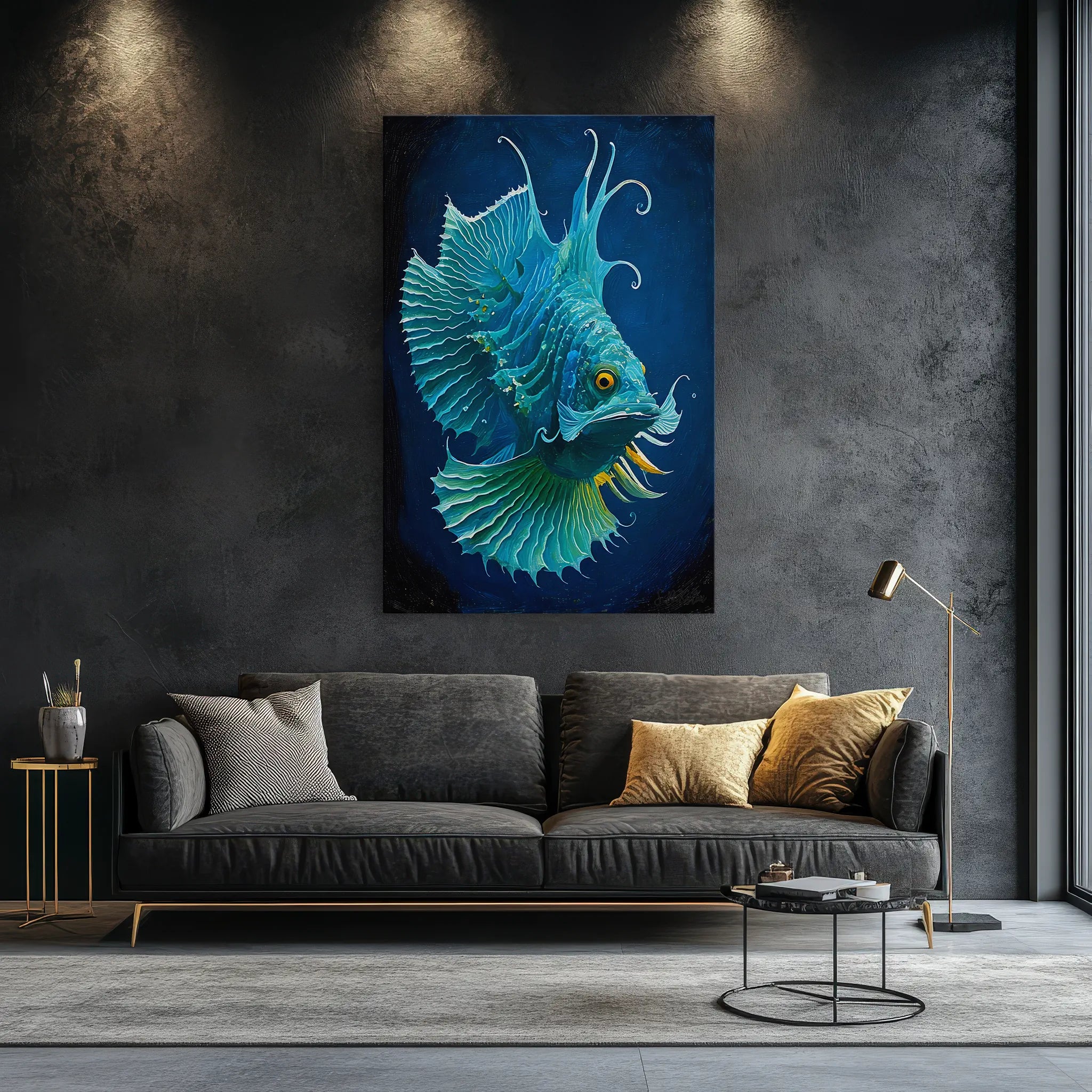 Azure Crest Deep‑Sea Fish Giclée Print 231003 Visual Wall Art AR2:3V Giclée Print