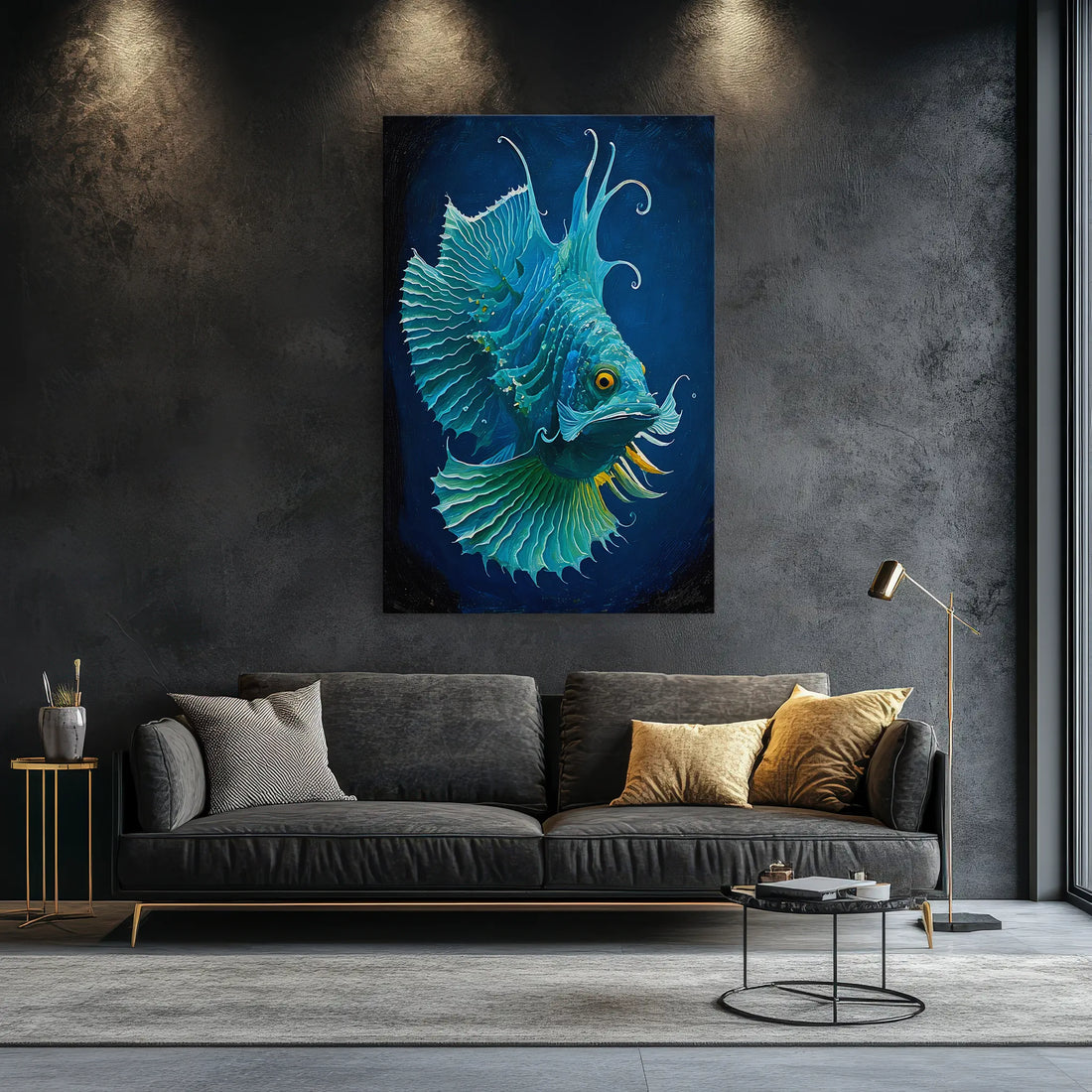Azure Crest Deep‑Sea Fish Giclée Print 231003 Visual Wall Art AR2:3V Giclée Print