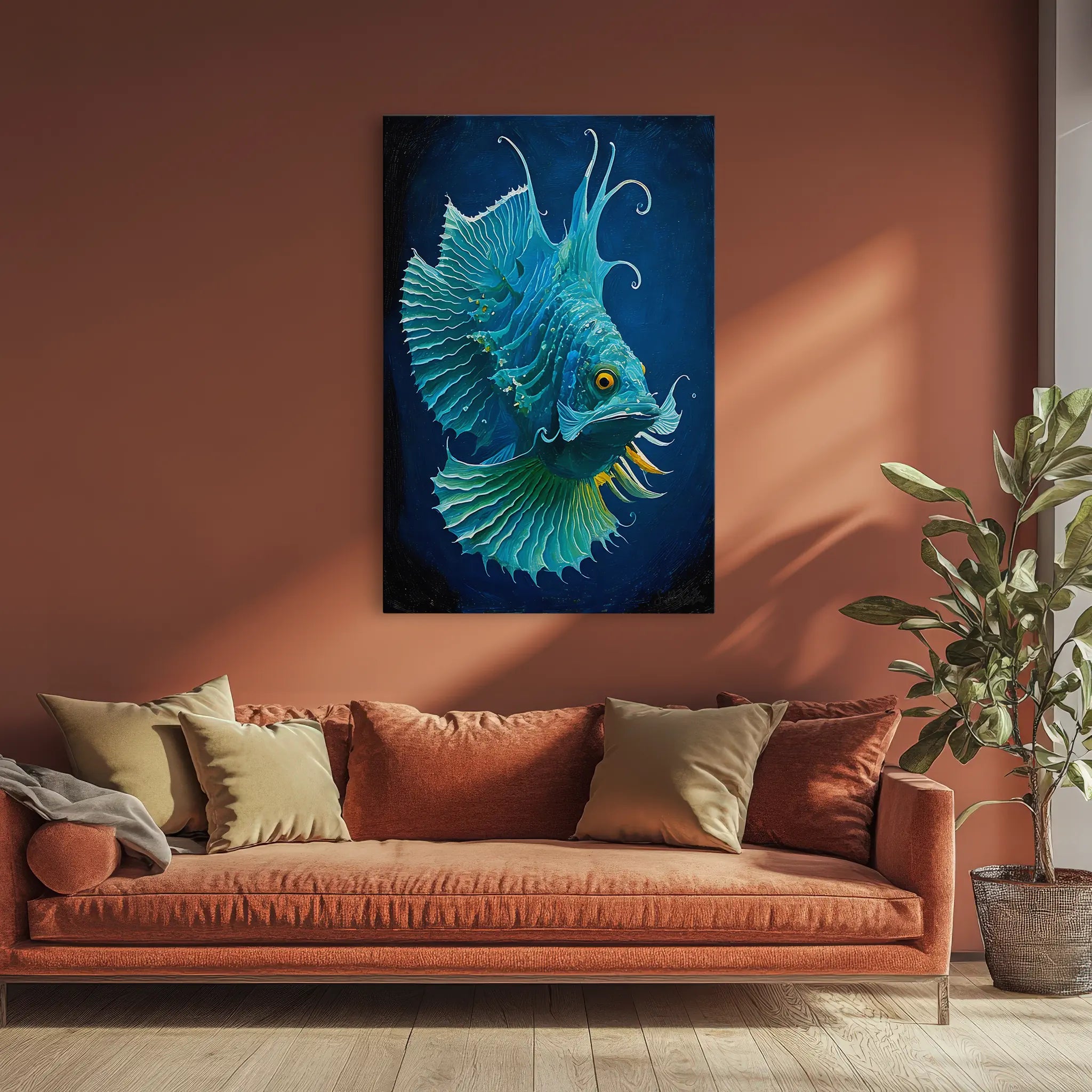 Azure Crest Deep‑Sea Fish Giclée Print 231003 Visual Wall Art AR2:3V Giclée Print