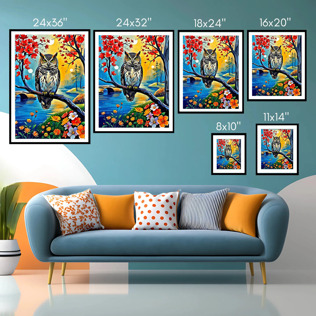 Beautiful Owl Portrait-Framed Paper Print-452226 Visual Wall Art Framed Print