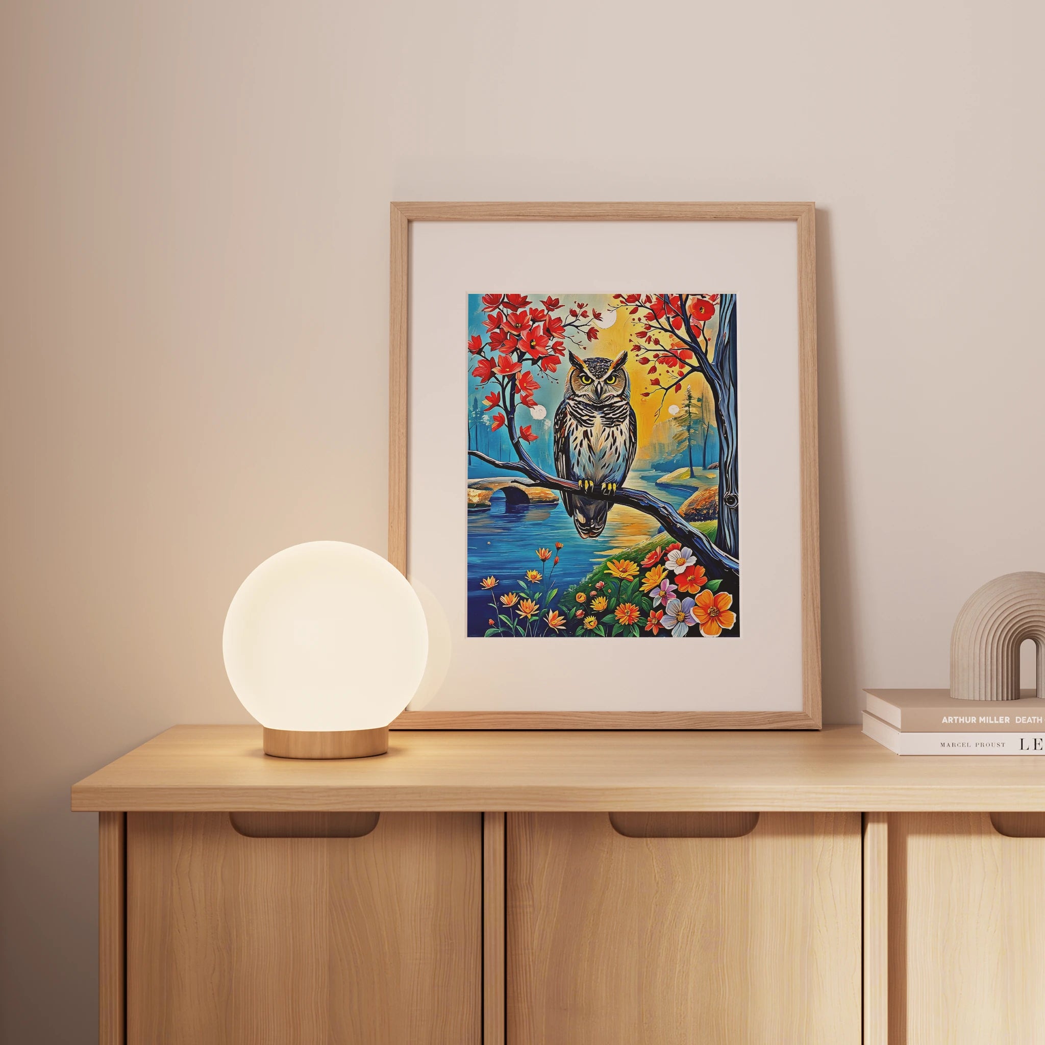 Beautiful Owl Portrait-Framed Paper Print-452226 Visual Wall Art Framed Print