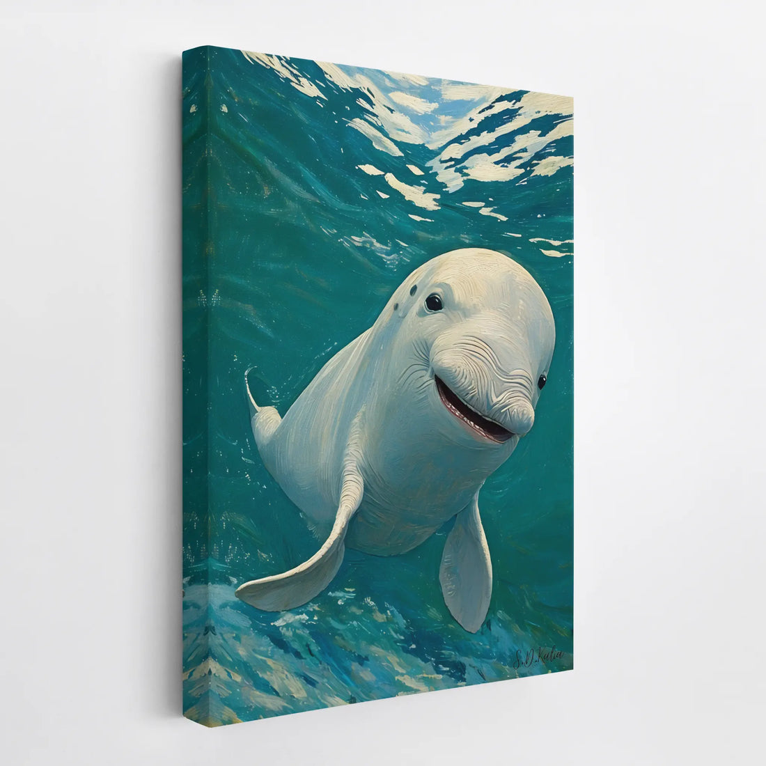 Beluga Whale Smile Arctic Ocean Giclée Print 231004 Visual Wall Art AR2:3V Giclée Print