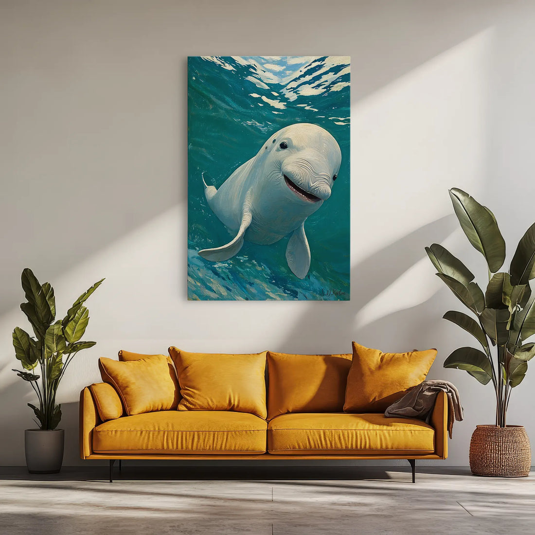 Beluga Whale Smile Arctic Ocean Giclée Print 231004 Visual Wall Art AR2:3V Giclée Print
