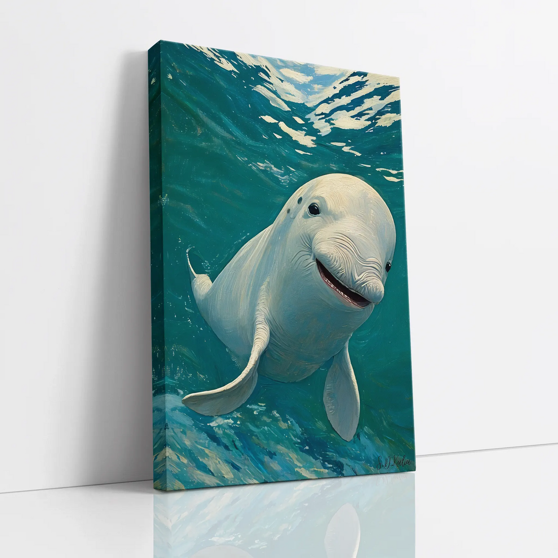 Beluga Whale Smile Arctic Ocean Giclée Print 231004 Visual Wall Art AR2:3V Giclée Print