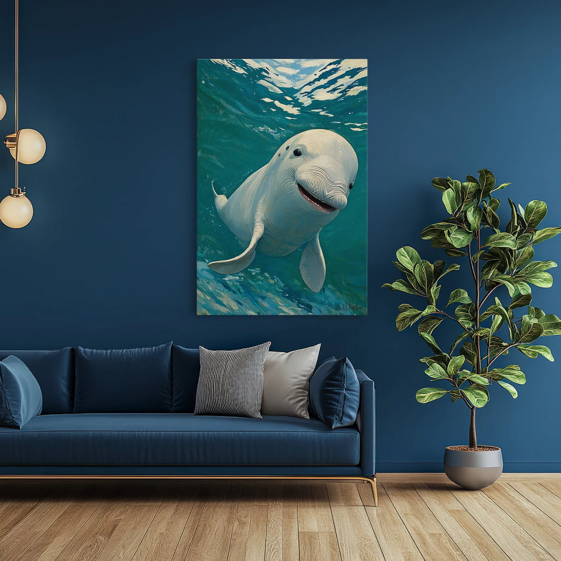 Beluga Whale Smile Arctic Ocean Giclée Print 231004 Visual Wall Art AR2:3V Giclée Print