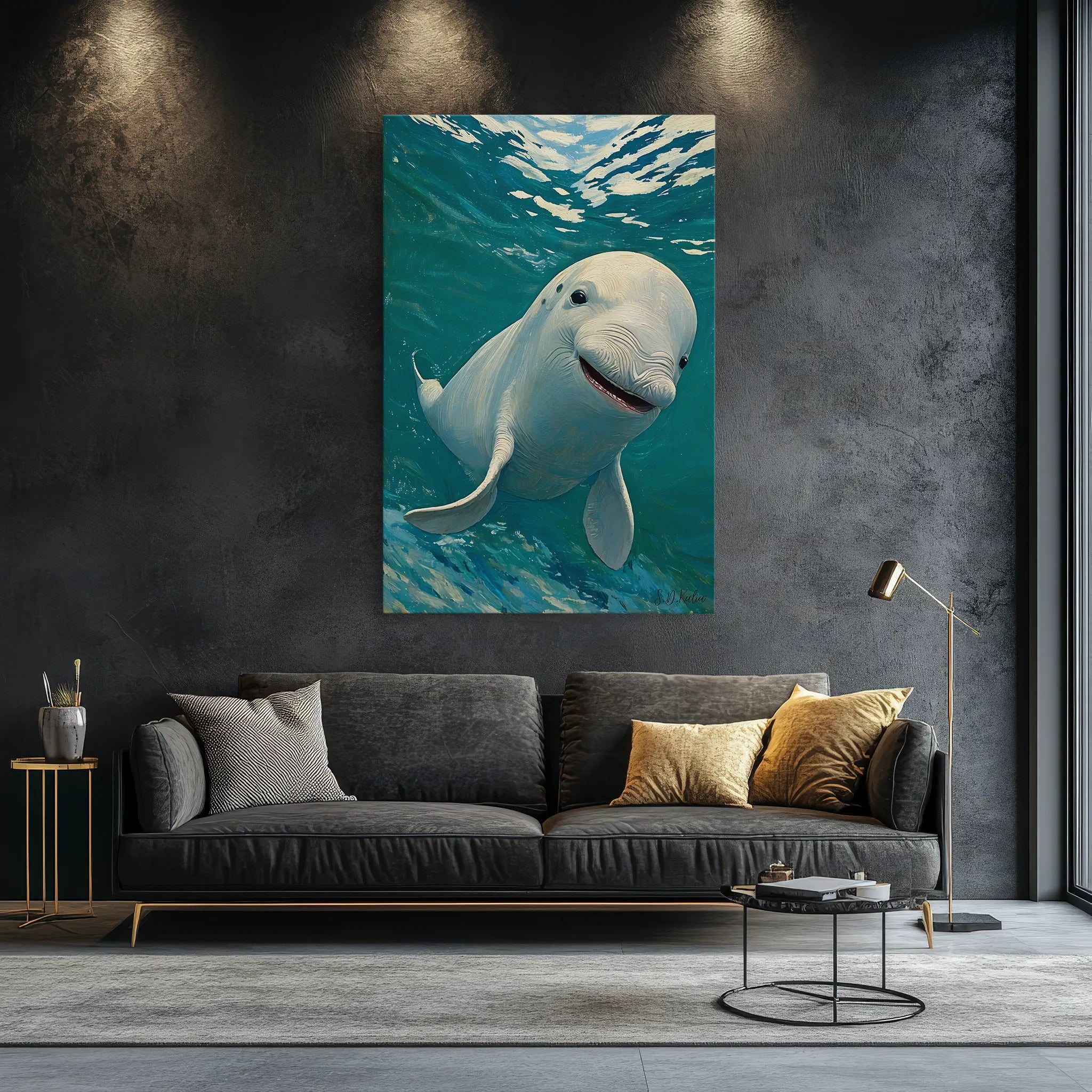 Beluga Whale Smile Arctic Ocean Giclée Print 231004 Visual Wall Art AR2:3V Giclée Print