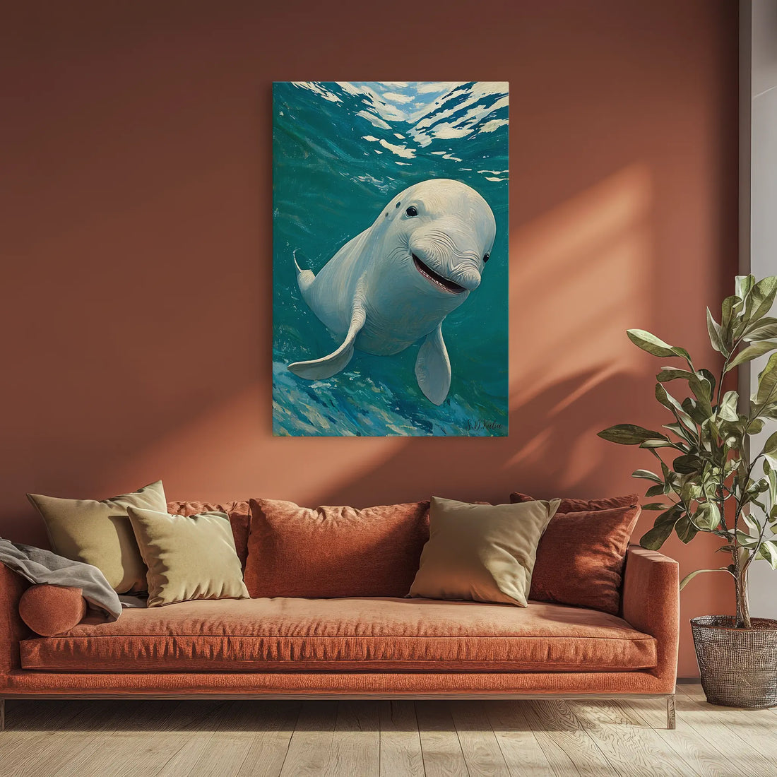 Beluga Whale Smile Arctic Ocean Giclée Print 231004 Visual Wall Art AR2:3V Giclée Print