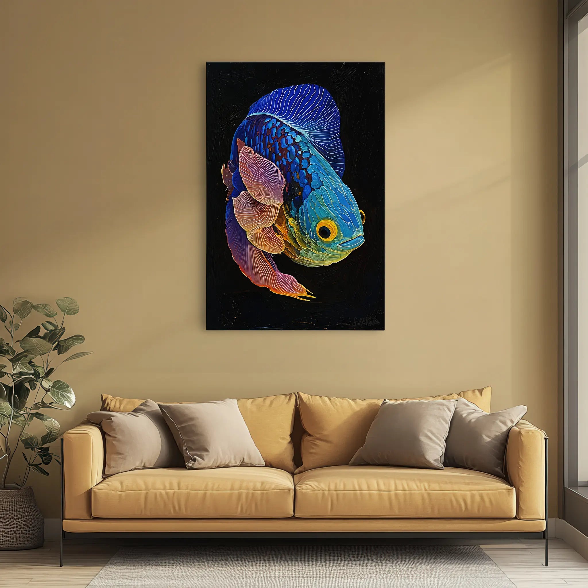 Betta Fish Color Burst Tropical Fish Giclée Print 231005 Visual Wall Art AR2:3V Giclée Print