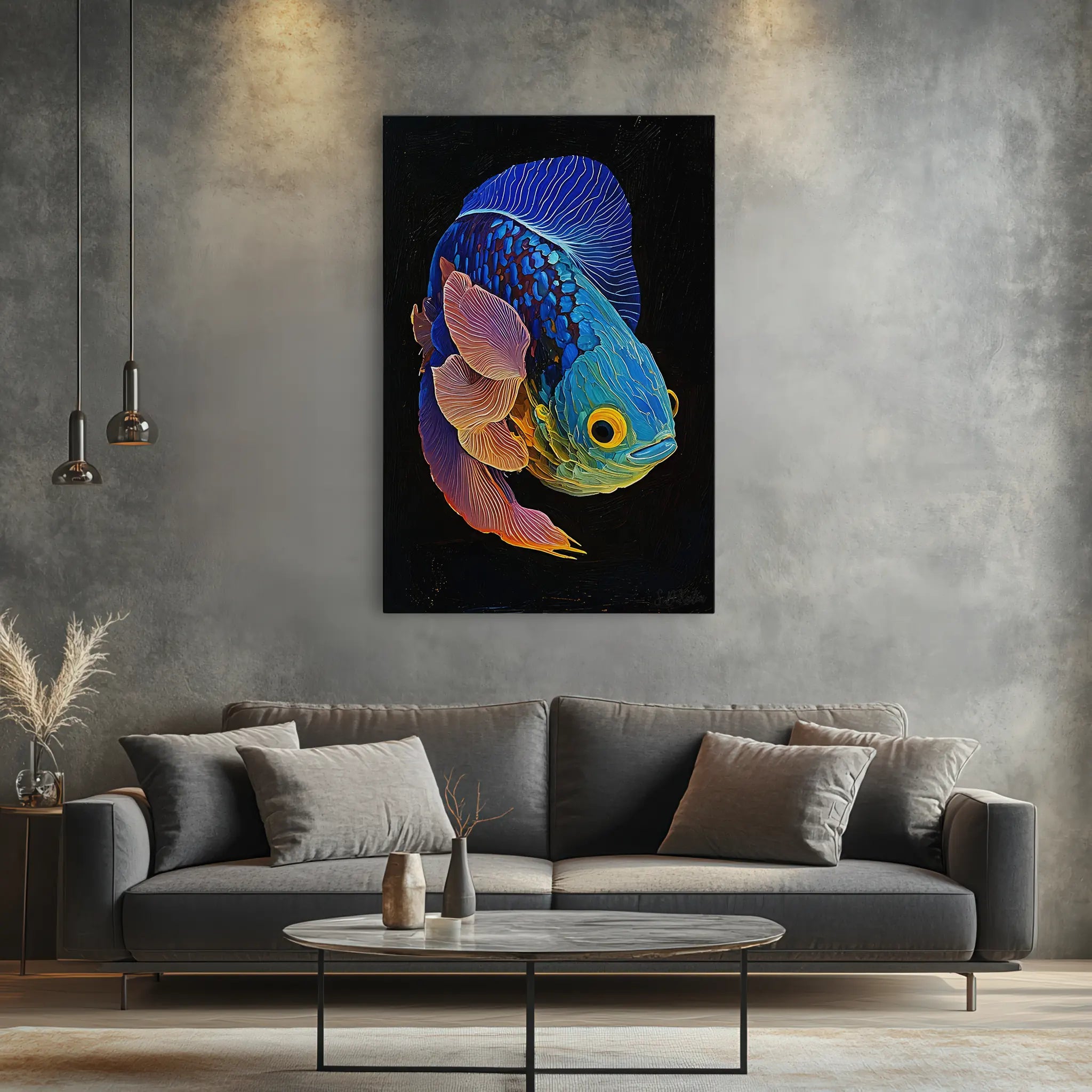 Betta Fish Color Burst Tropical Fish Giclée Print 231005 Visual Wall Art AR2:3V Giclée Print