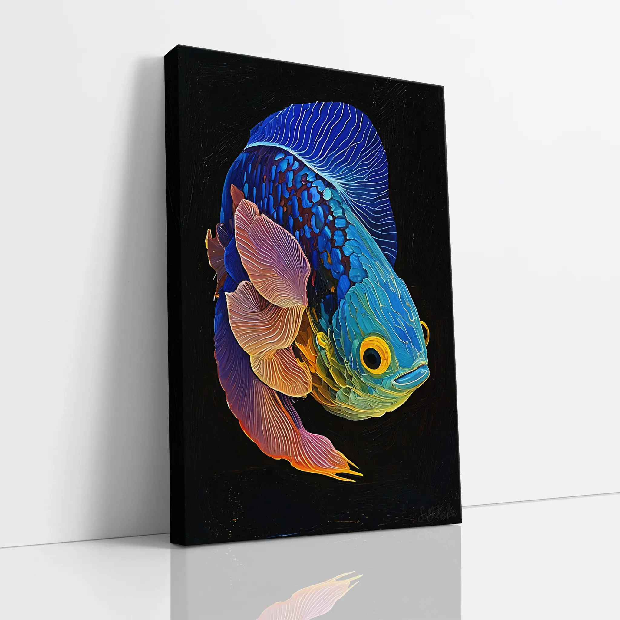 Betta Fish Color Burst Tropical Fish Giclée Print 231005 Visual Wall Art AR2:3V Giclée Print