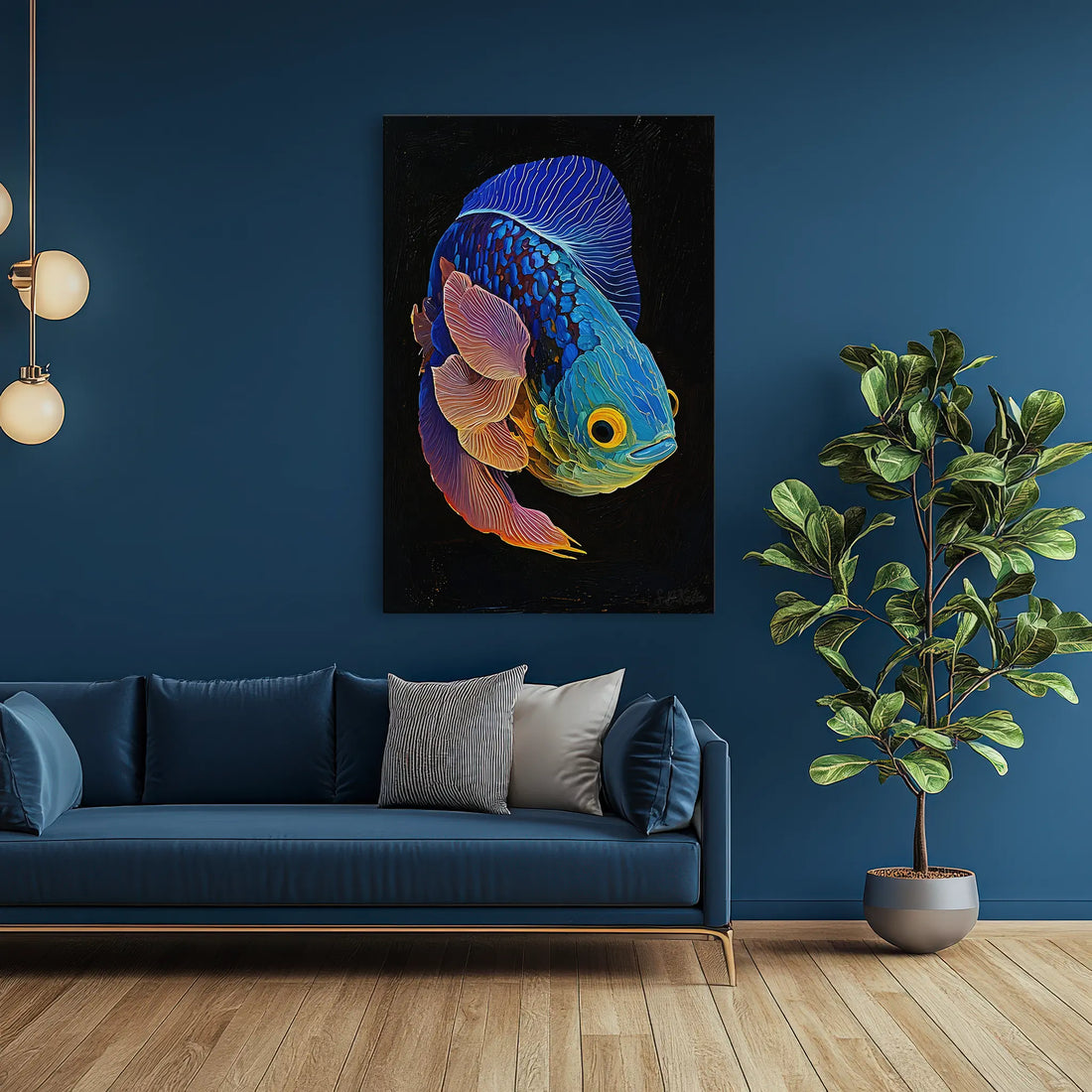 Betta Fish Color Burst Tropical Fish Giclée Print 231005 Visual Wall Art AR2:3V Giclée Print