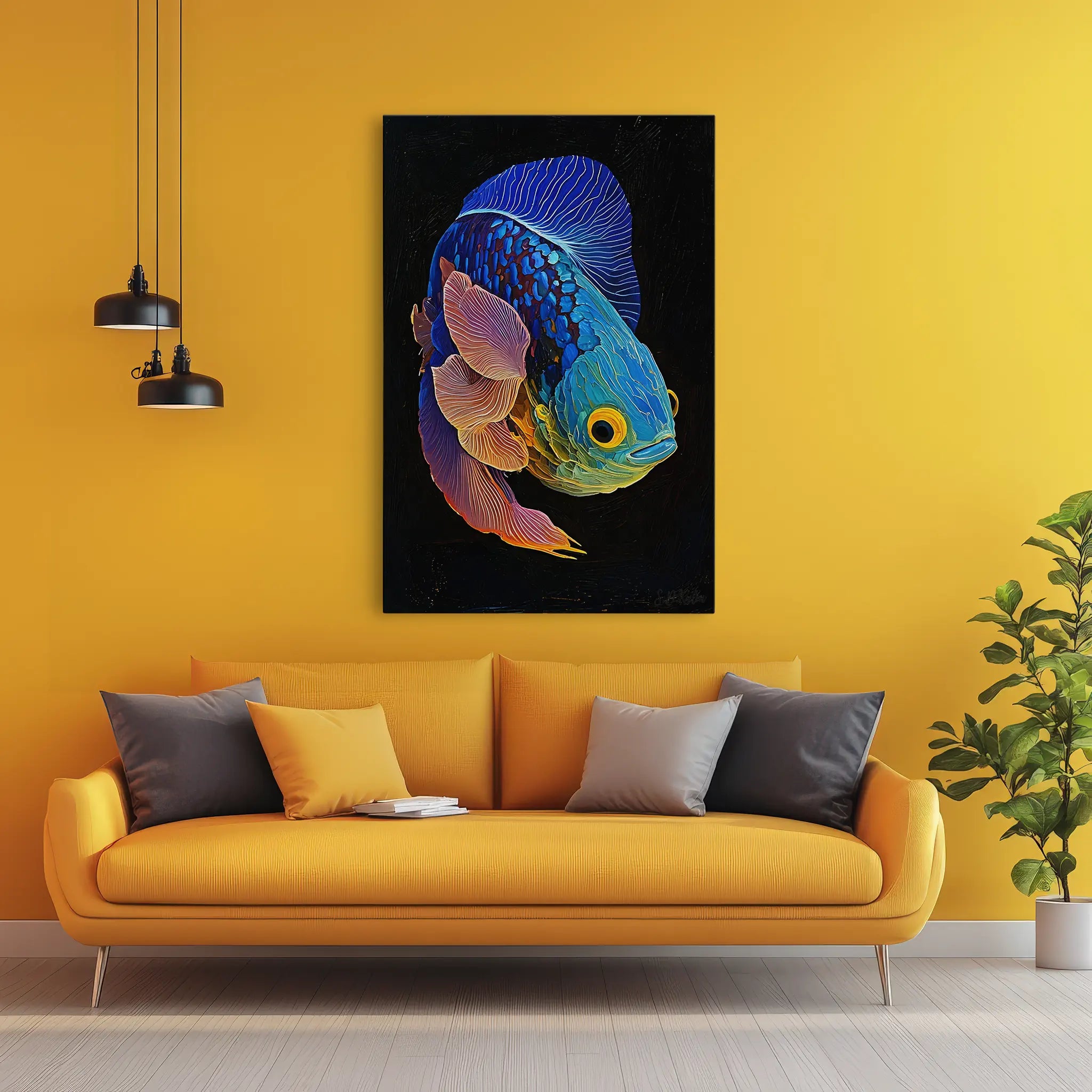 Betta Fish Color Burst Tropical Fish Giclée Print 231005 Visual Wall Art AR2:3V Giclée Print
