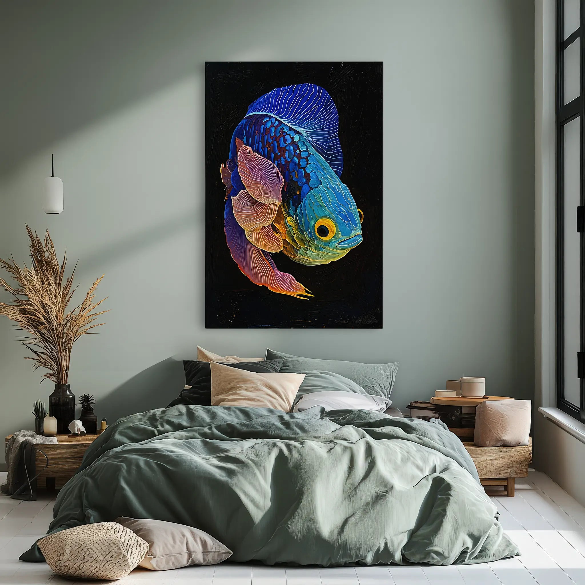 Betta Fish Color Burst Tropical Fish Giclée Print 231005 Visual Wall Art AR2:3V Giclée Print