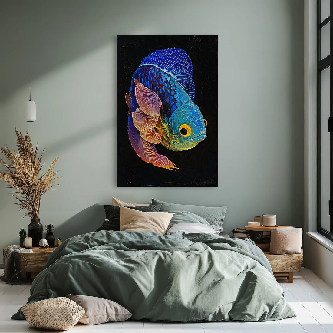 Betta Fish Color Burst Tropical Fish Giclée Print 231005 Visual Wall Art AR2:3V Giclée Print