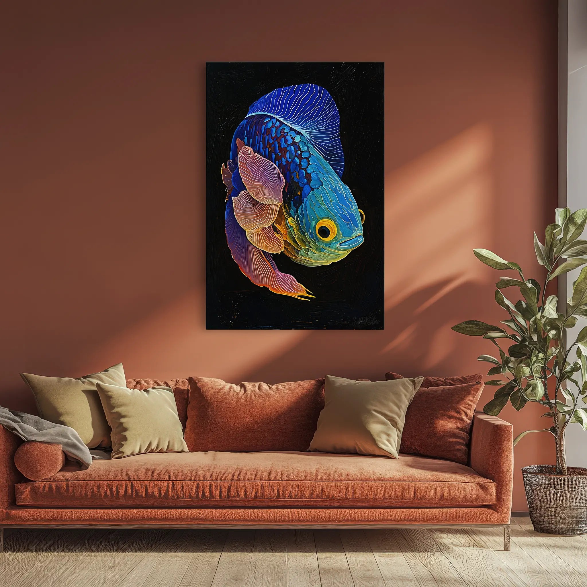 Betta Fish Color Burst Tropical Fish Giclée Print 231005 Visual Wall Art AR2:3V Giclée Print
