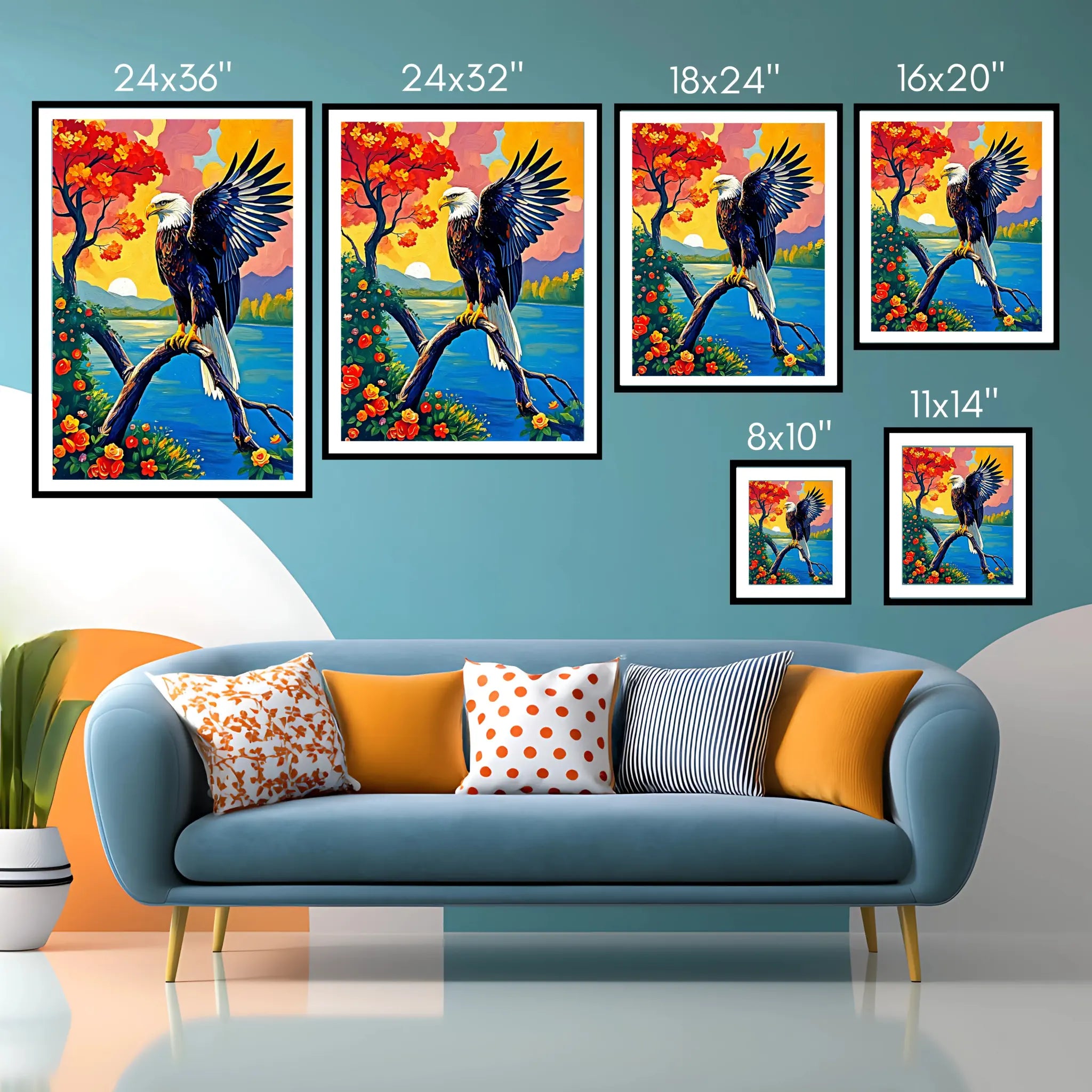 Bird Of Jove-Bald Eagle-Framed Paper Print-452207 Visual Wall Art Framed Print