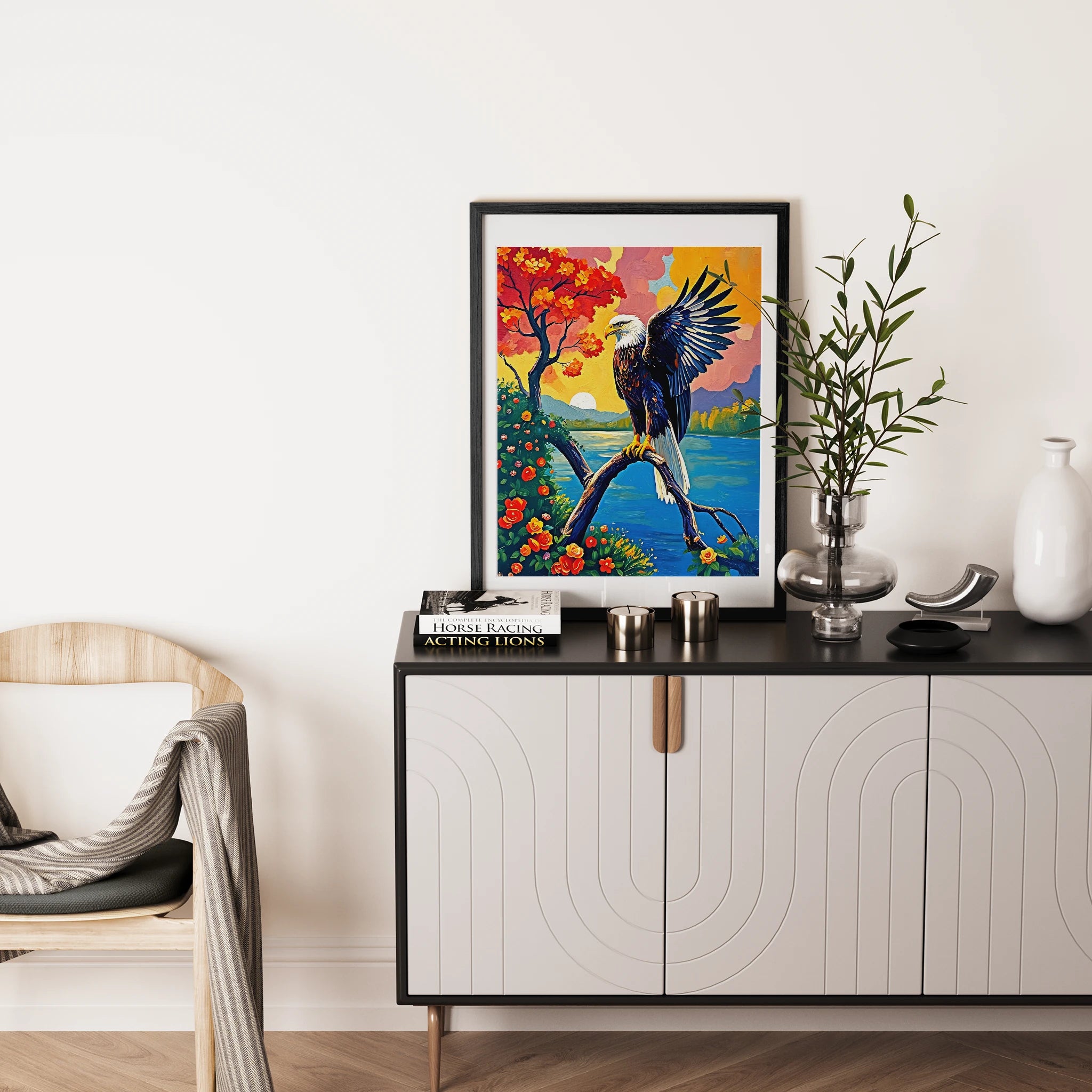 Bird Of Jove-Bald Eagle-Framed Paper Print-452207 Visual Wall Art Framed Print