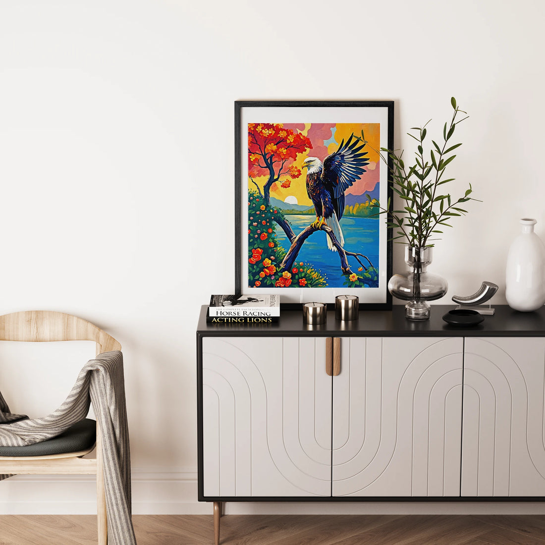 Bird Of Jove-Bald Eagle-Framed Paper Print-452207 Visual Wall Art Framed Print