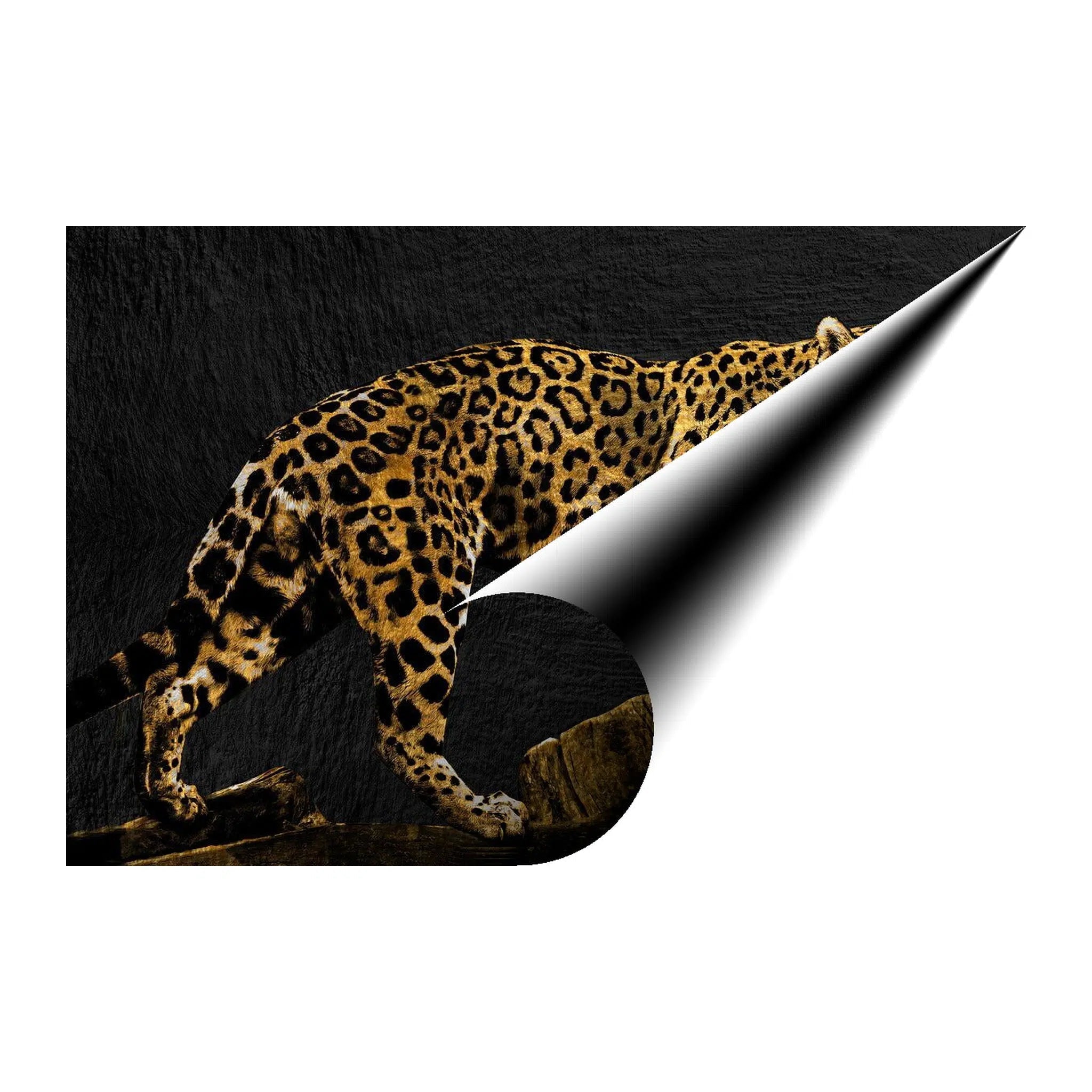Black Gold Leopard Giclée Print 32914 Giclée Fine Art Matte Paper Print Visual Wall Art