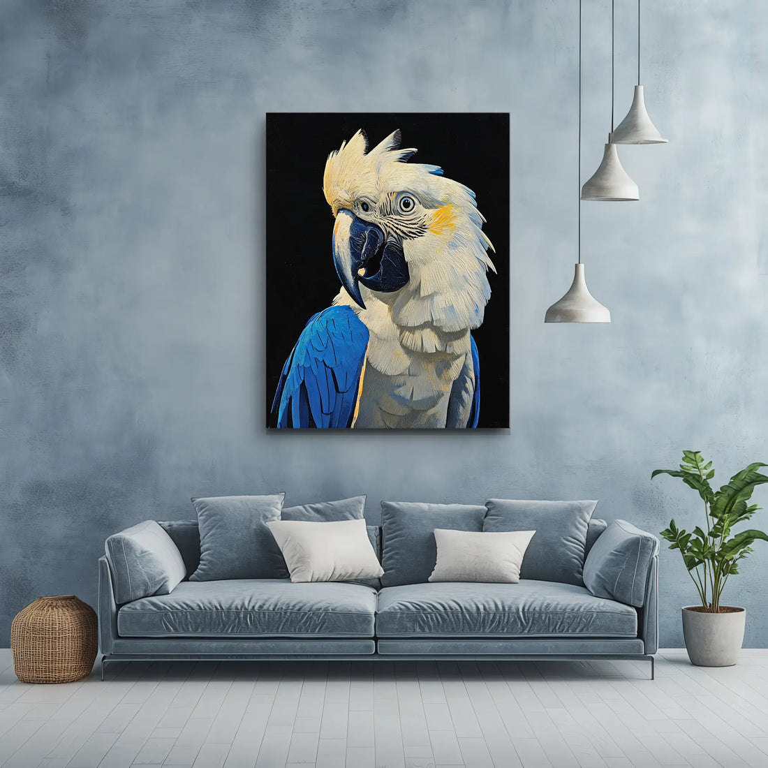 Blue And White Cockatoo Giclée Print 454606 Visual Wall Art AR3:4V-AR4:5V Giclée Print