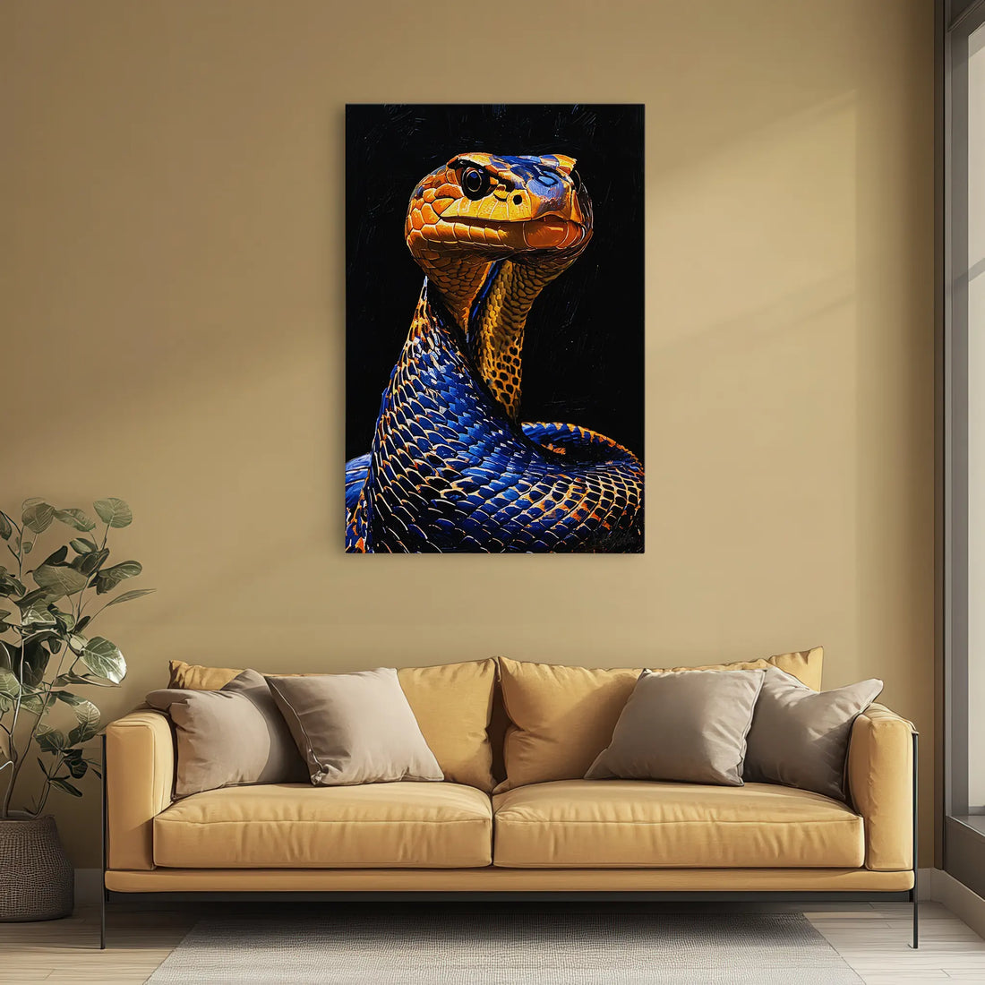 Blue-Coiled Sentinel Serpent Giclée Print 231069 Visual Wall Art AR2:3V Giclée Print