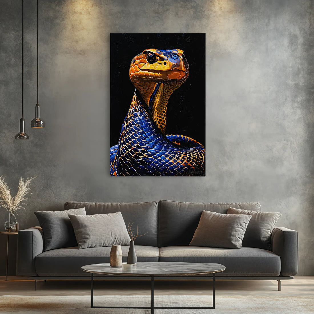 Blue-Coiled Sentinel Serpent Giclée Print 231069 Visual Wall Art AR2:3V Giclée Print