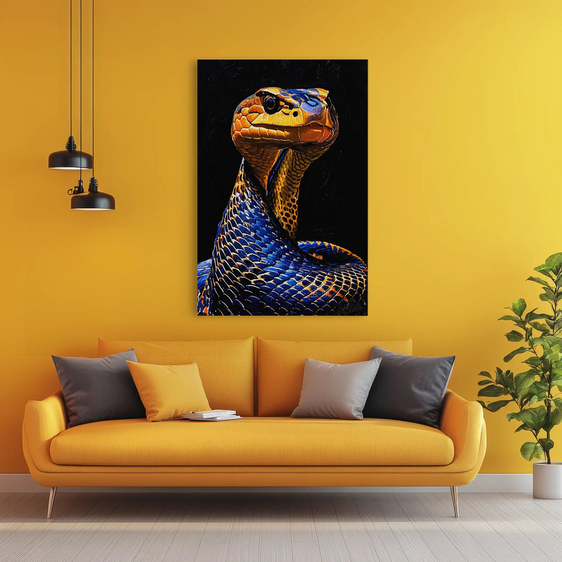 Blue-Coiled Sentinel Serpent Giclée Print 231069 Visual Wall Art AR2:3V Giclée Print