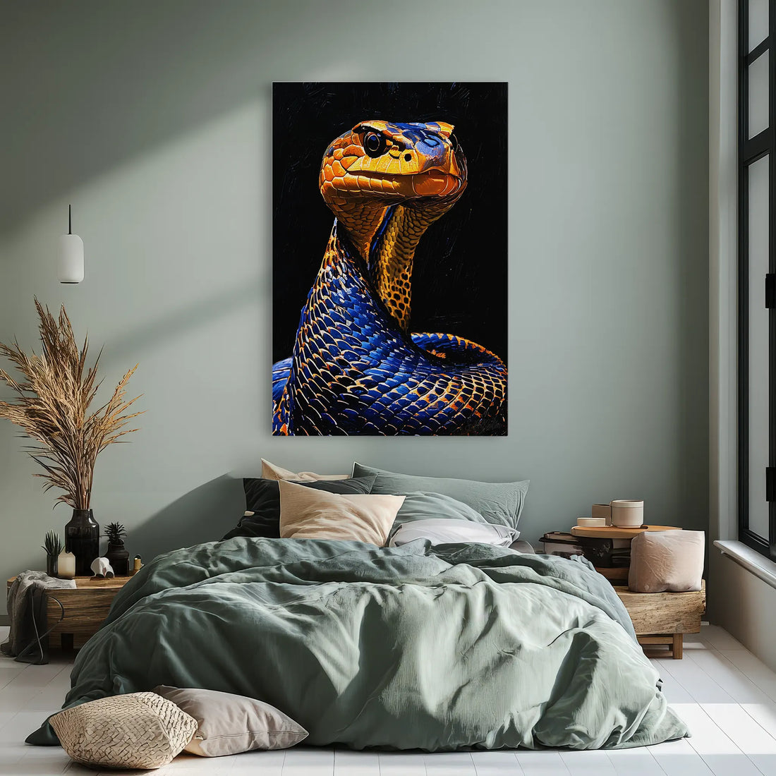 Blue-Coiled Sentinel Serpent Giclée Print 231069 Visual Wall Art AR2:3V Giclée Print