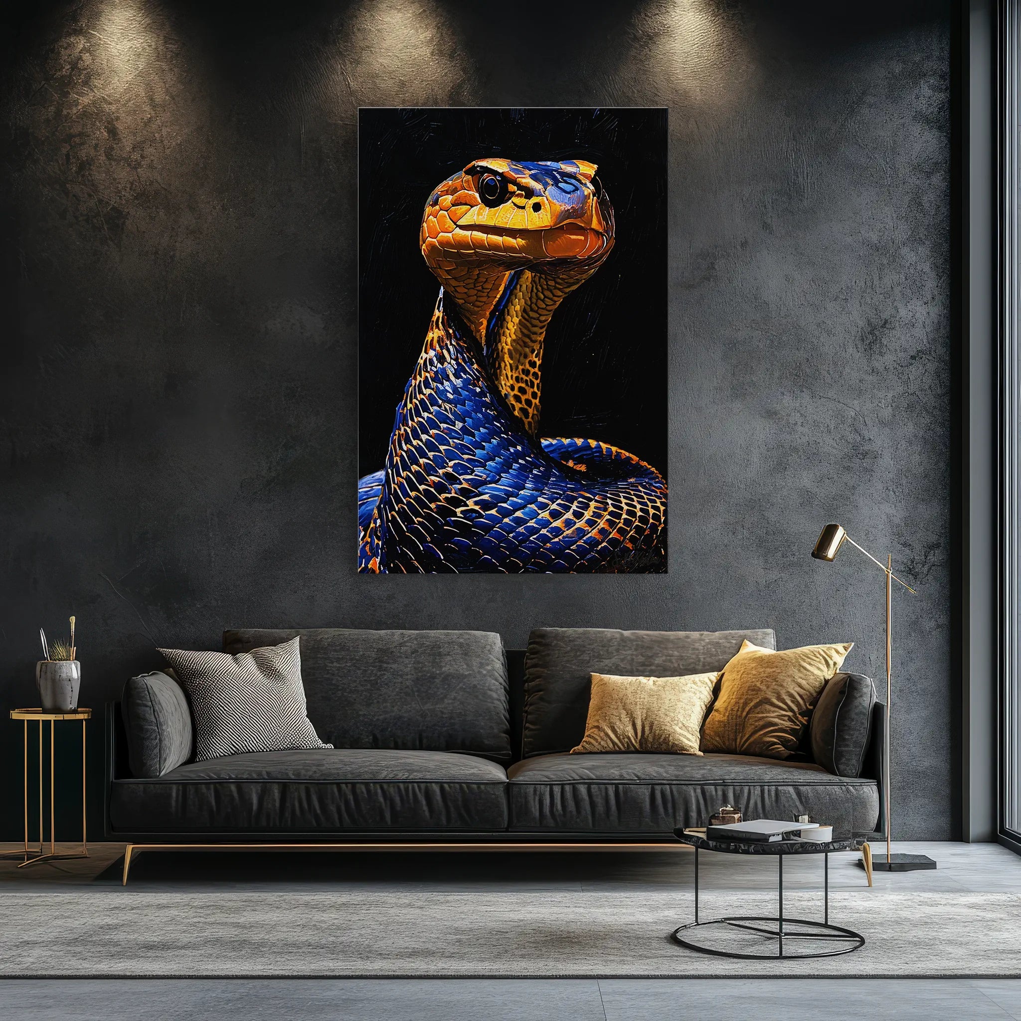 Blue-Coiled Sentinel Serpent Giclée Print 231069 Visual Wall Art AR2:3V Giclée Print