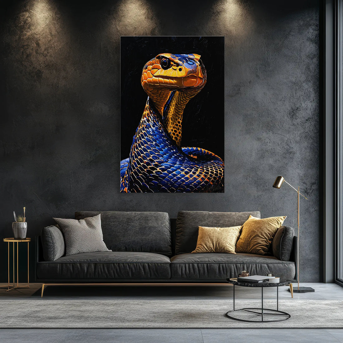 Blue-Coiled Sentinel Serpent Giclée Print 231069 Visual Wall Art AR2:3V Giclée Print